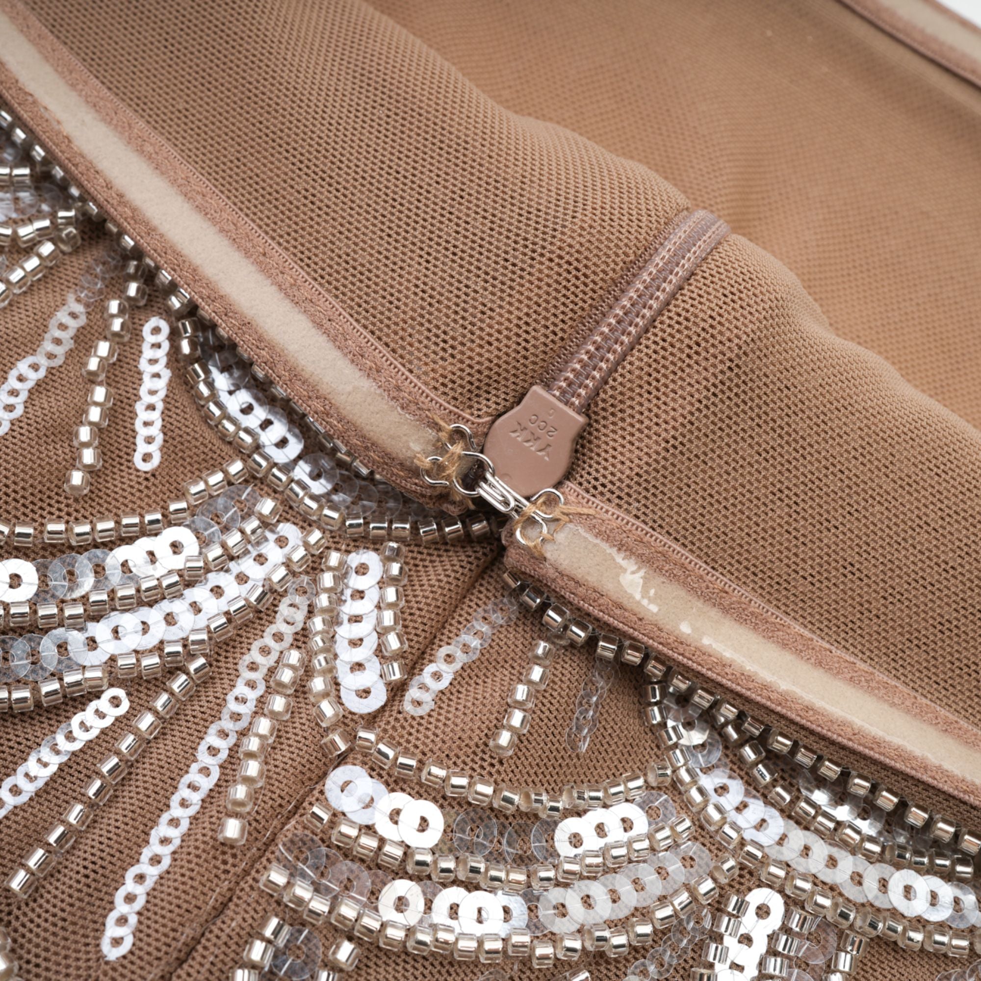 Astrid brown embellished mini dress