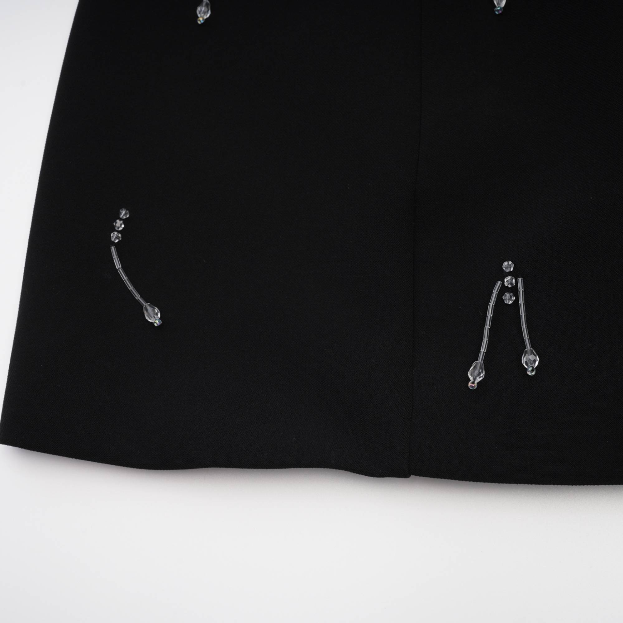 Babette Black Crystal Embellished Mini Dress
