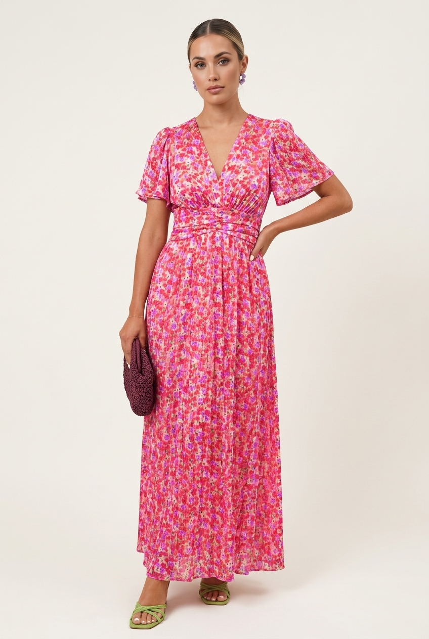 Faith - Elegant Long Dress With Flowers