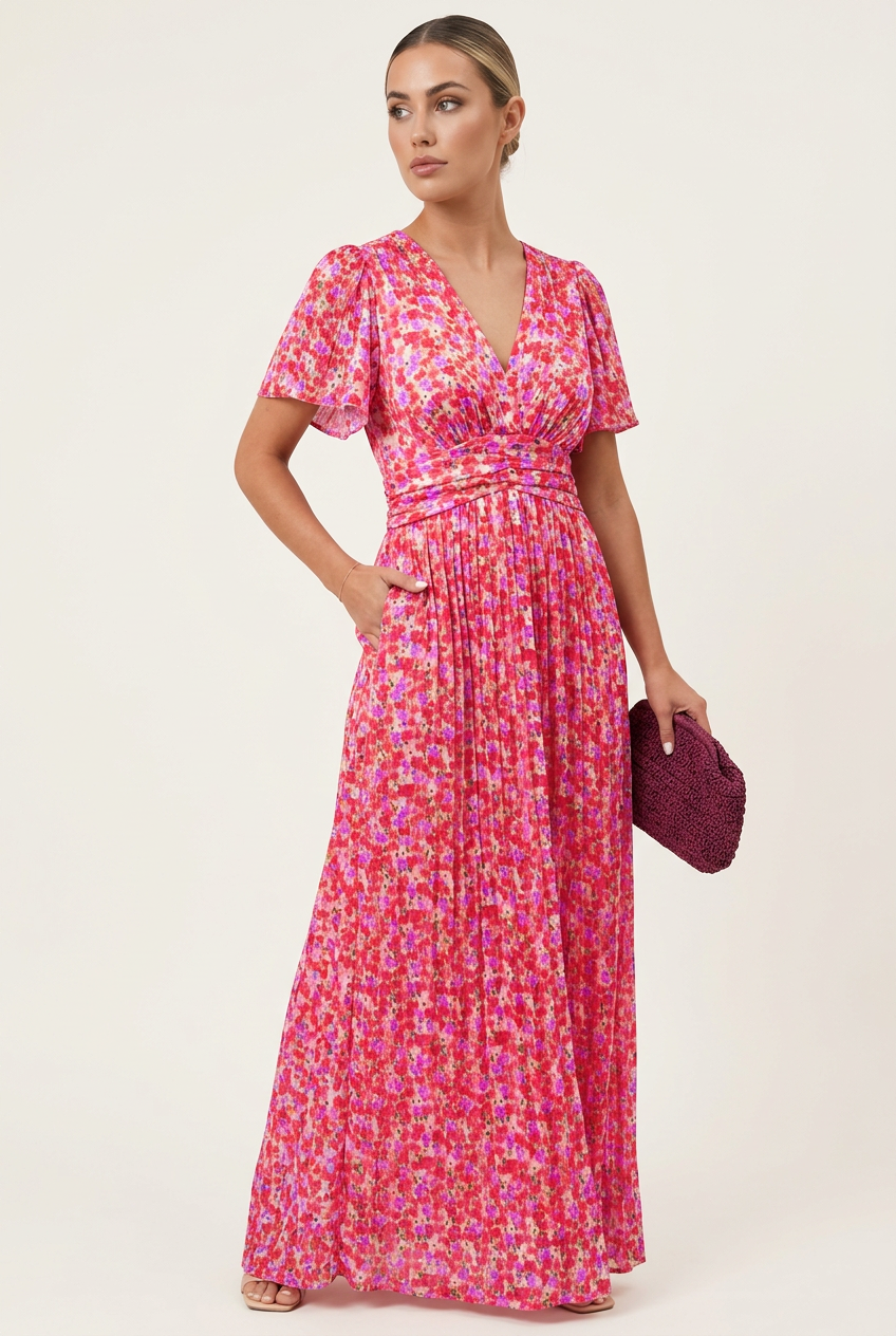 Faith - Elegant Long Dress With Flowers