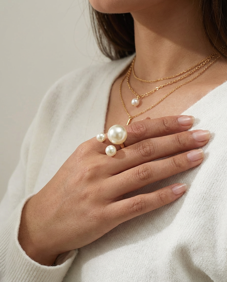 Pearl Halo Ring
