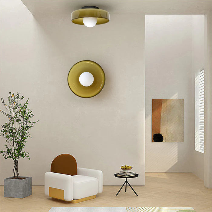 Ceiling Light | Round Glass Flush Ceiling Fixture