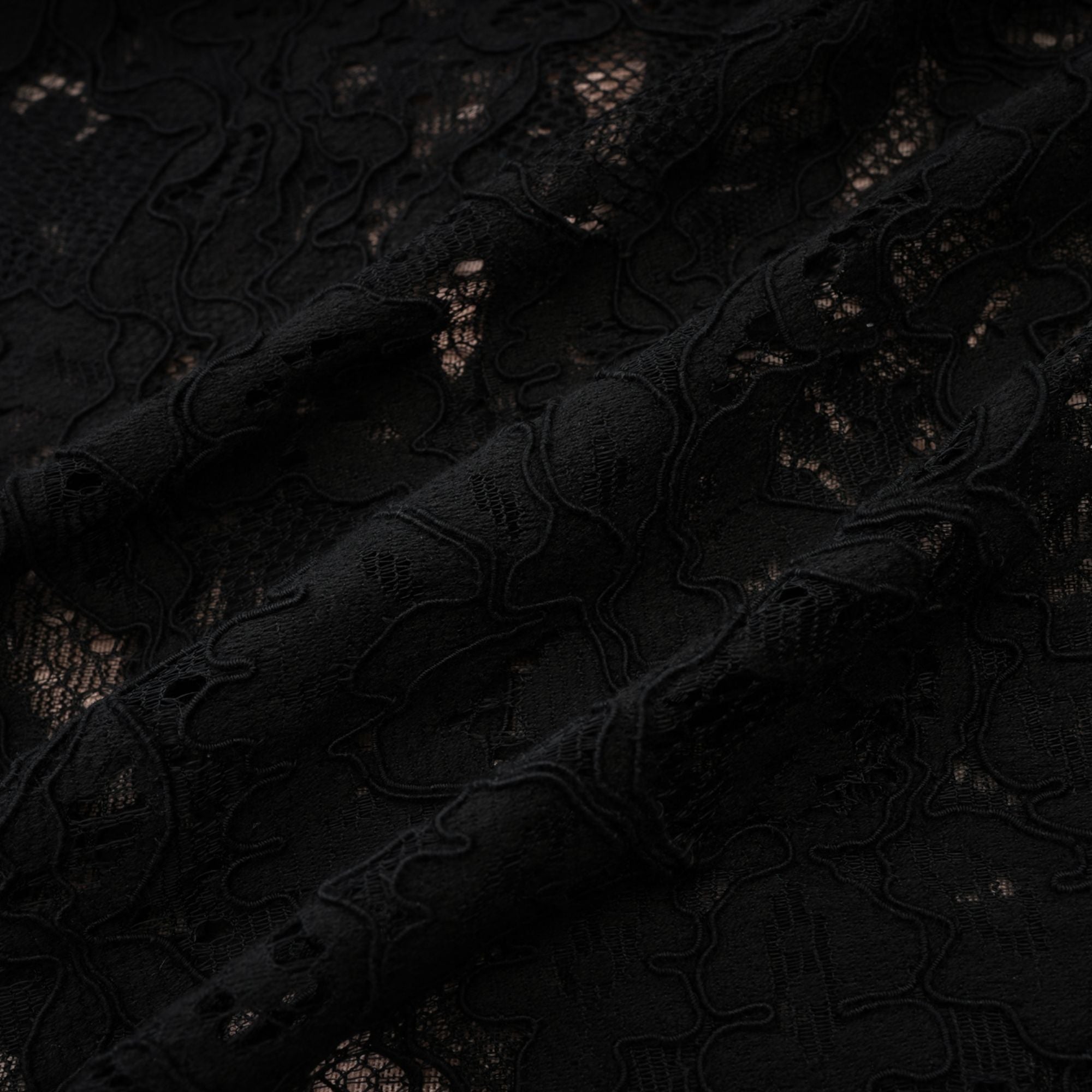 Kylitha black lace ribbon mini dress