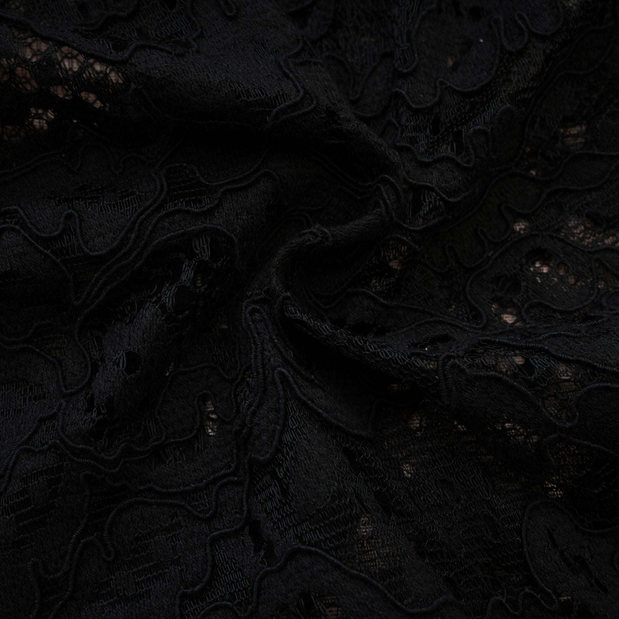 Kylitha black lace ribbon mini dress