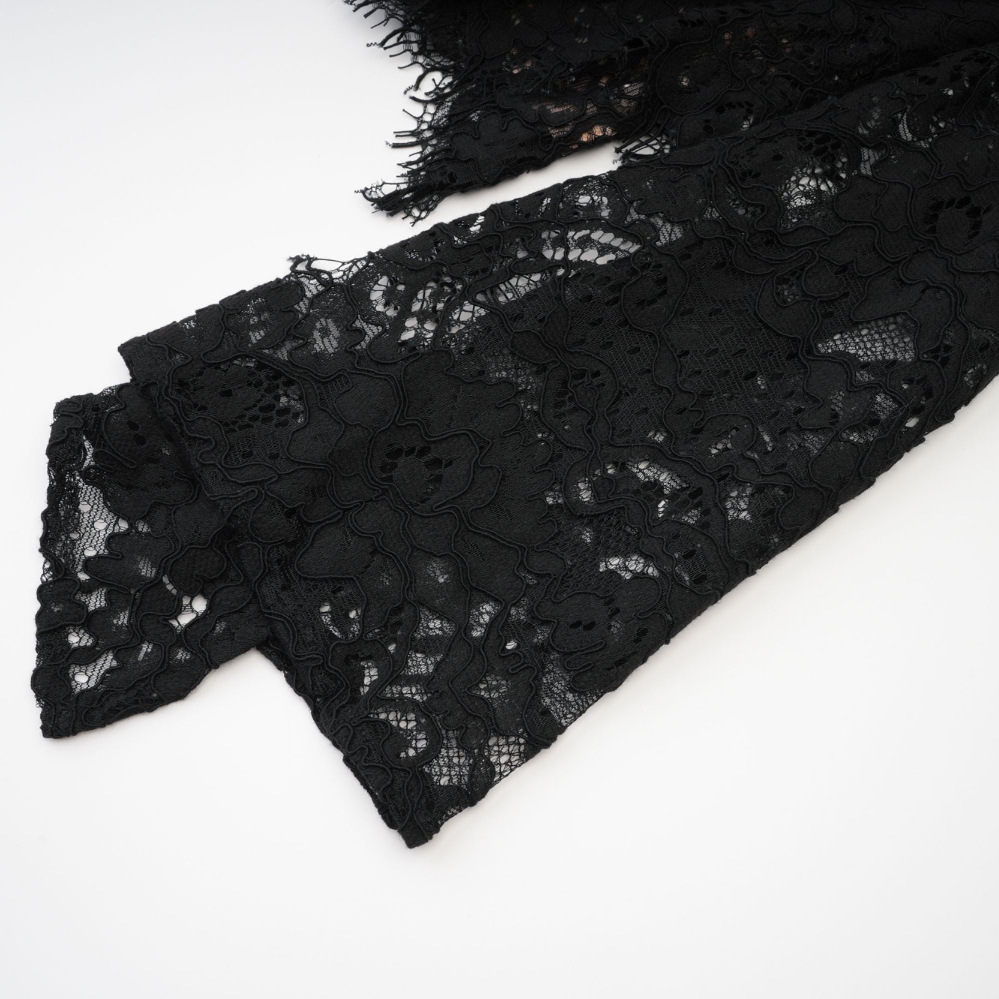 Kylitha black lace ribbon mini dress