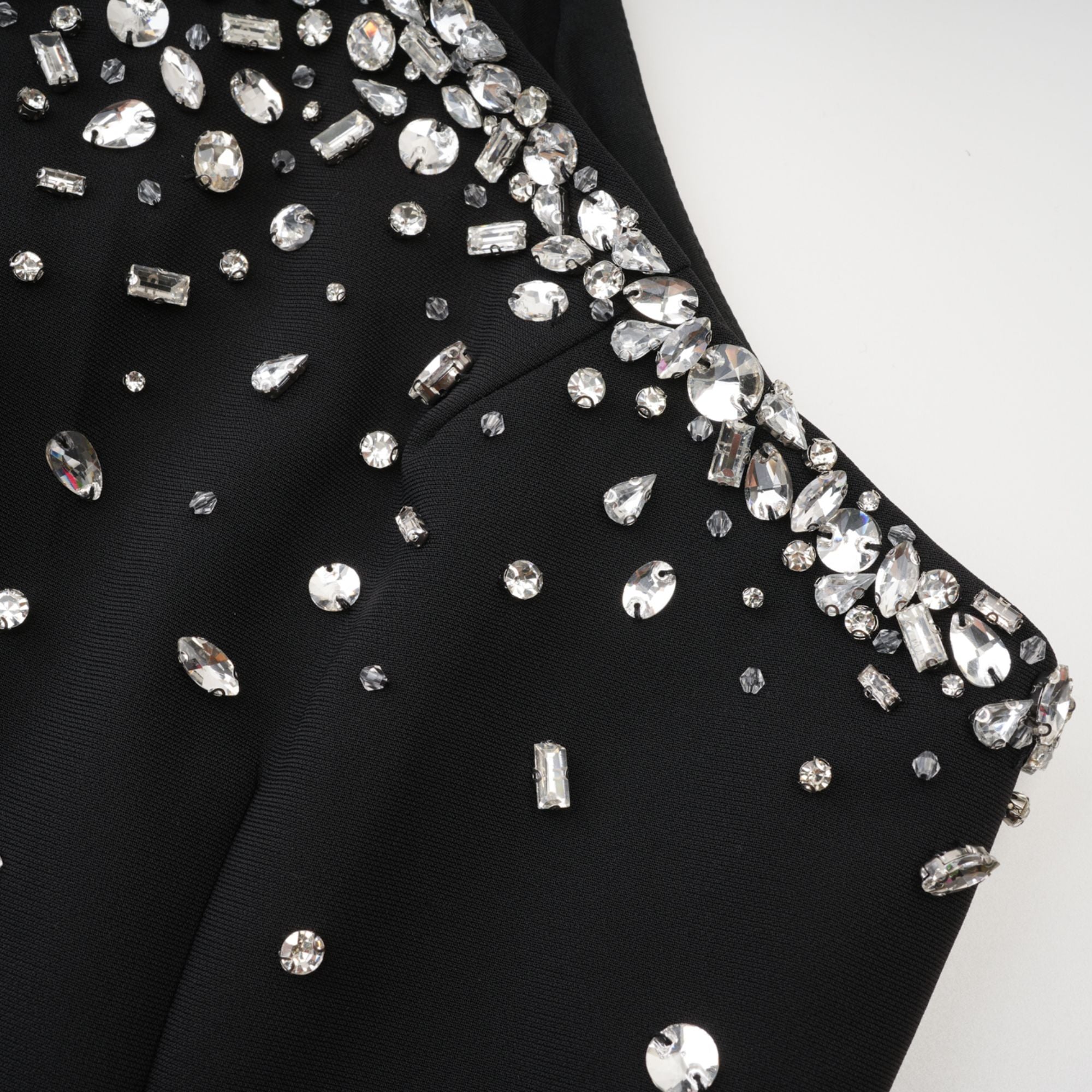 Xanthea black embellished mini dress