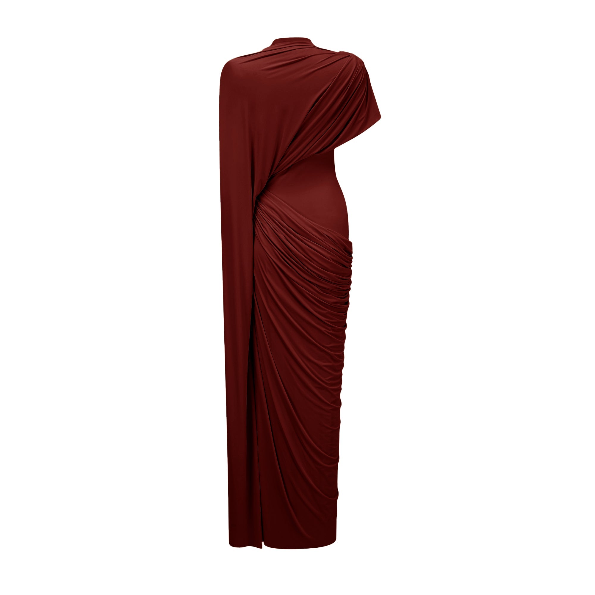 Fenella Red Asymmetrical Draped Cape & Dress Matching Set