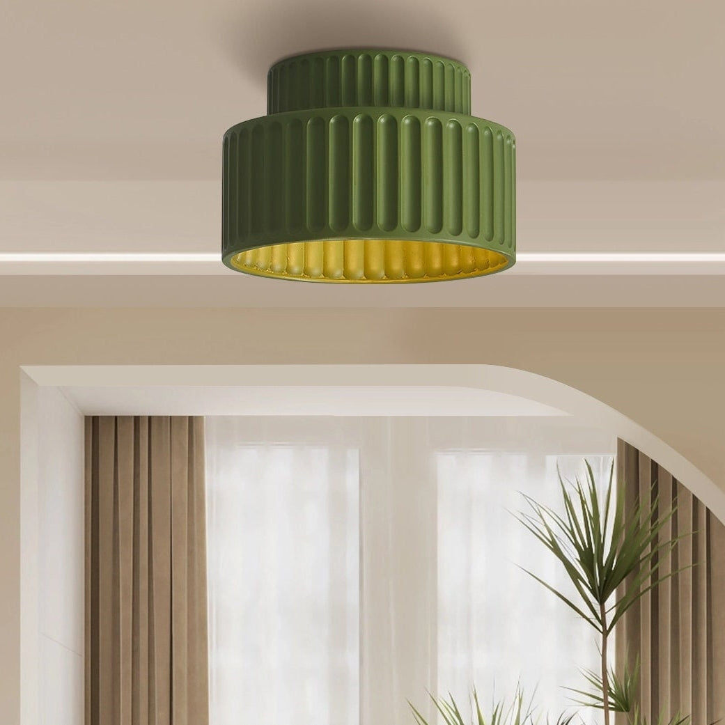 Ceiling Lights Wabi-Sabi | Minimalist LED Ribbed Cylinder