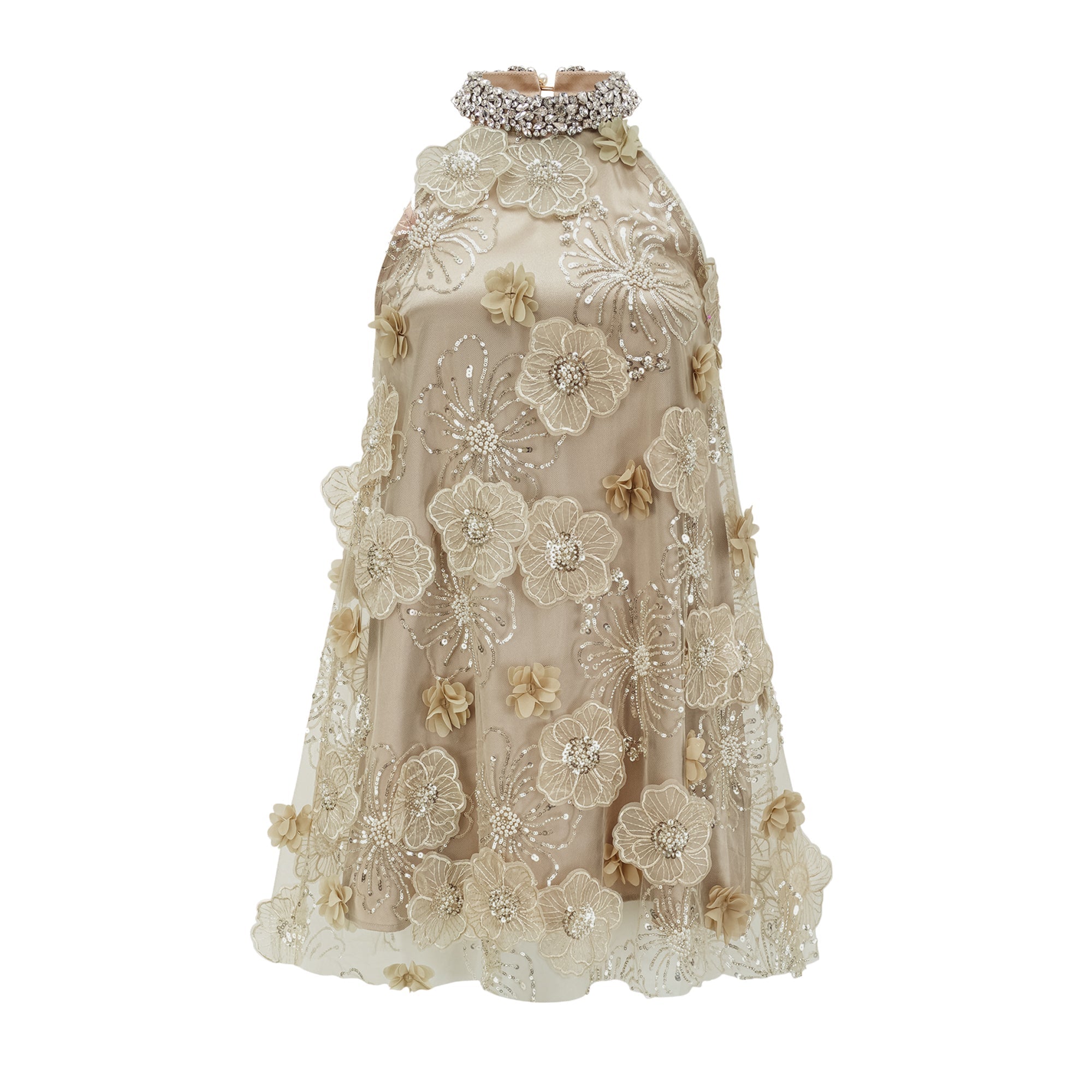 Liane embellished floral mini dress