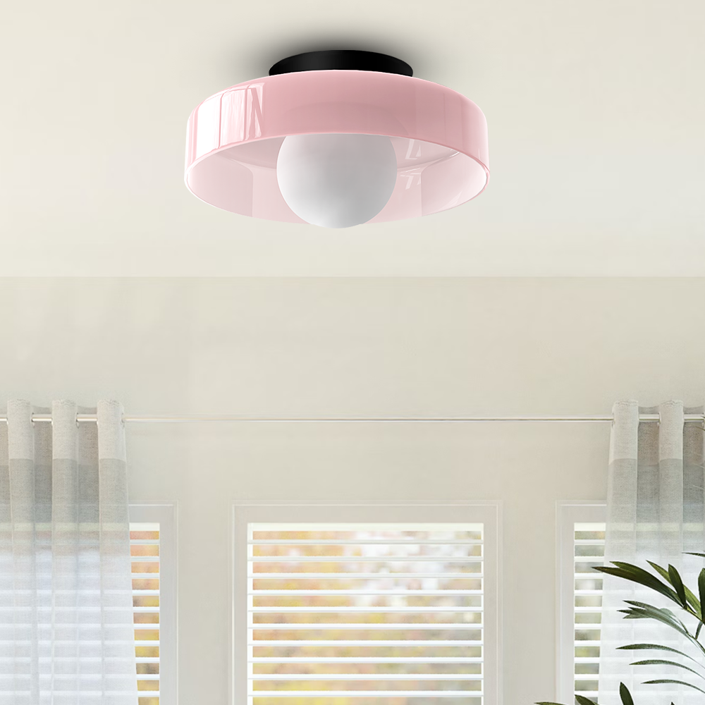 Ceiling Light | Round Glass Flush Ceiling Fixture