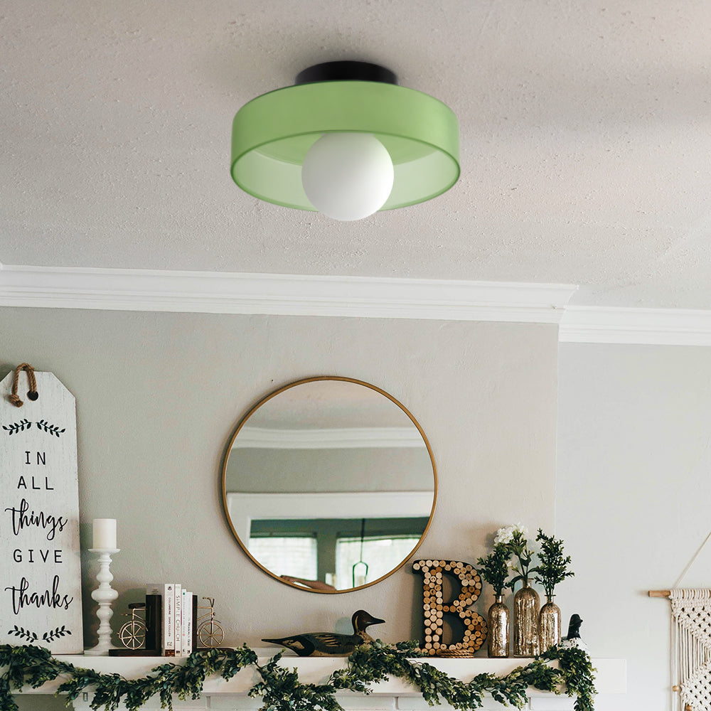 Ceiling Light | Round Glass Flush Ceiling Fixture