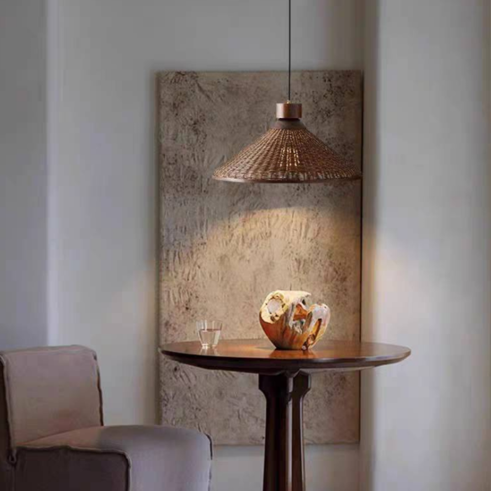 Retro LED Pendant Ceiling Light | Woven Look Fixture