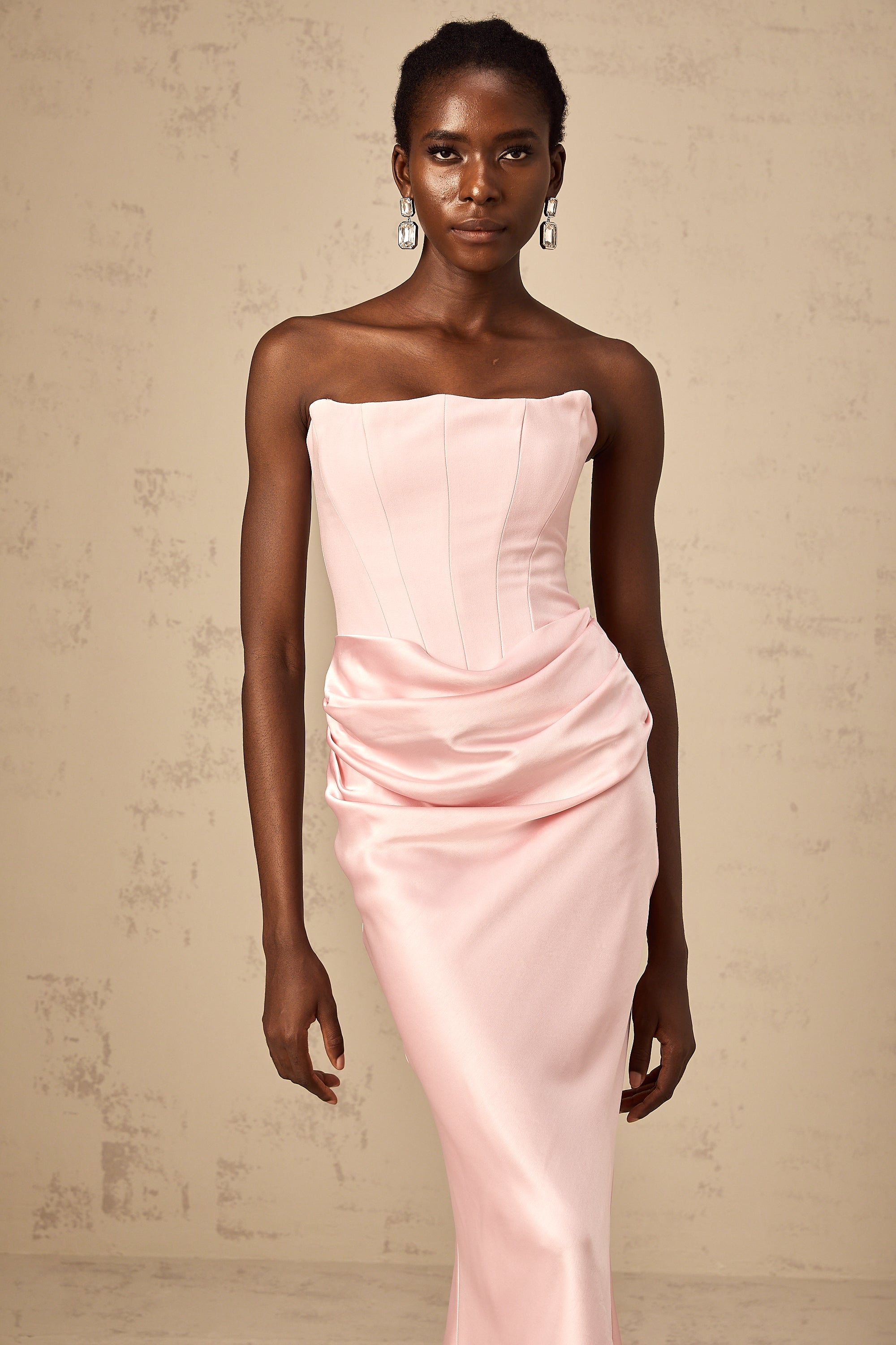 Aurore Pink Off-Shoulder Maxi Dress