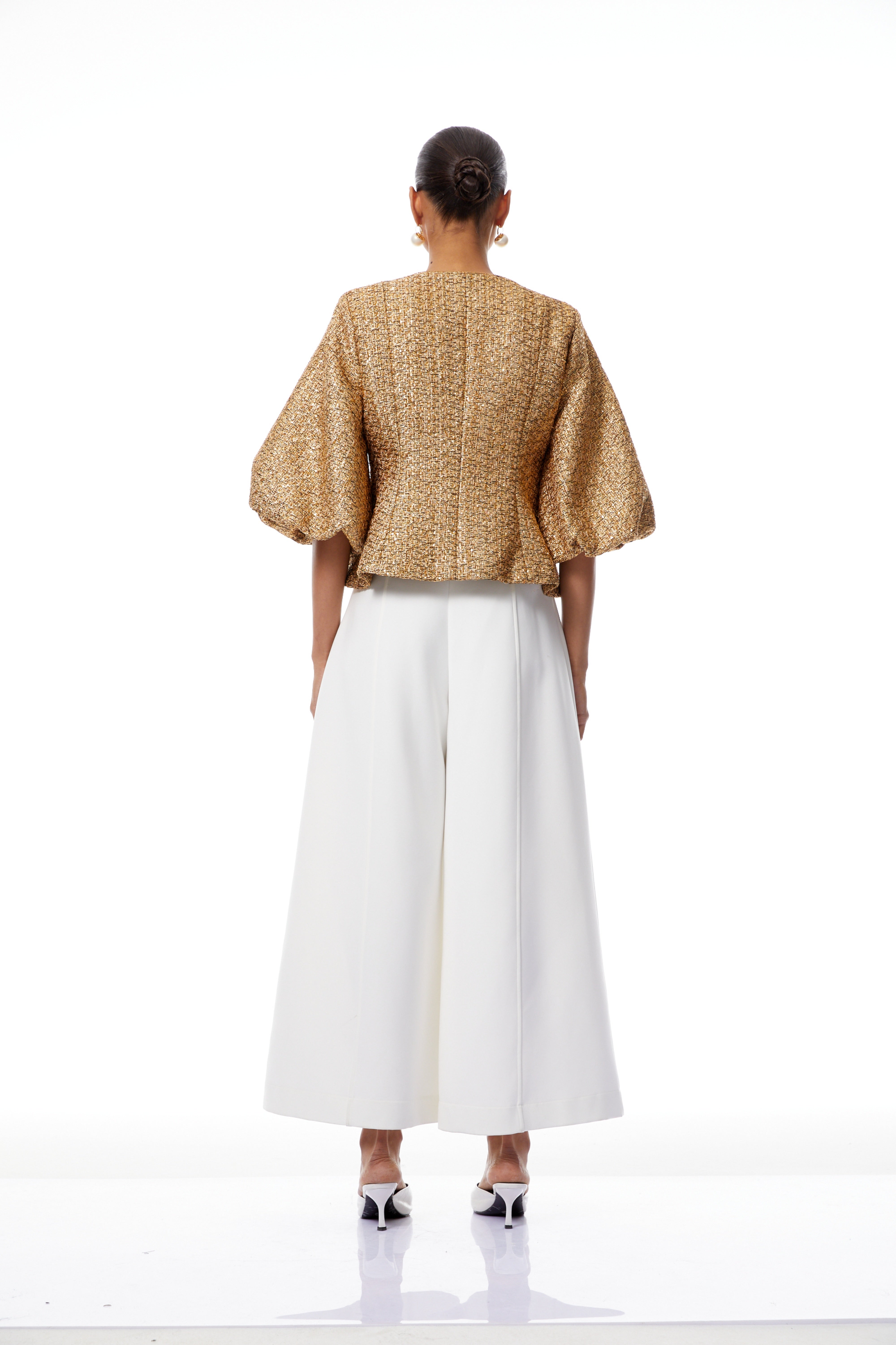 Clothilde Gold Sequined Tweed Jacket