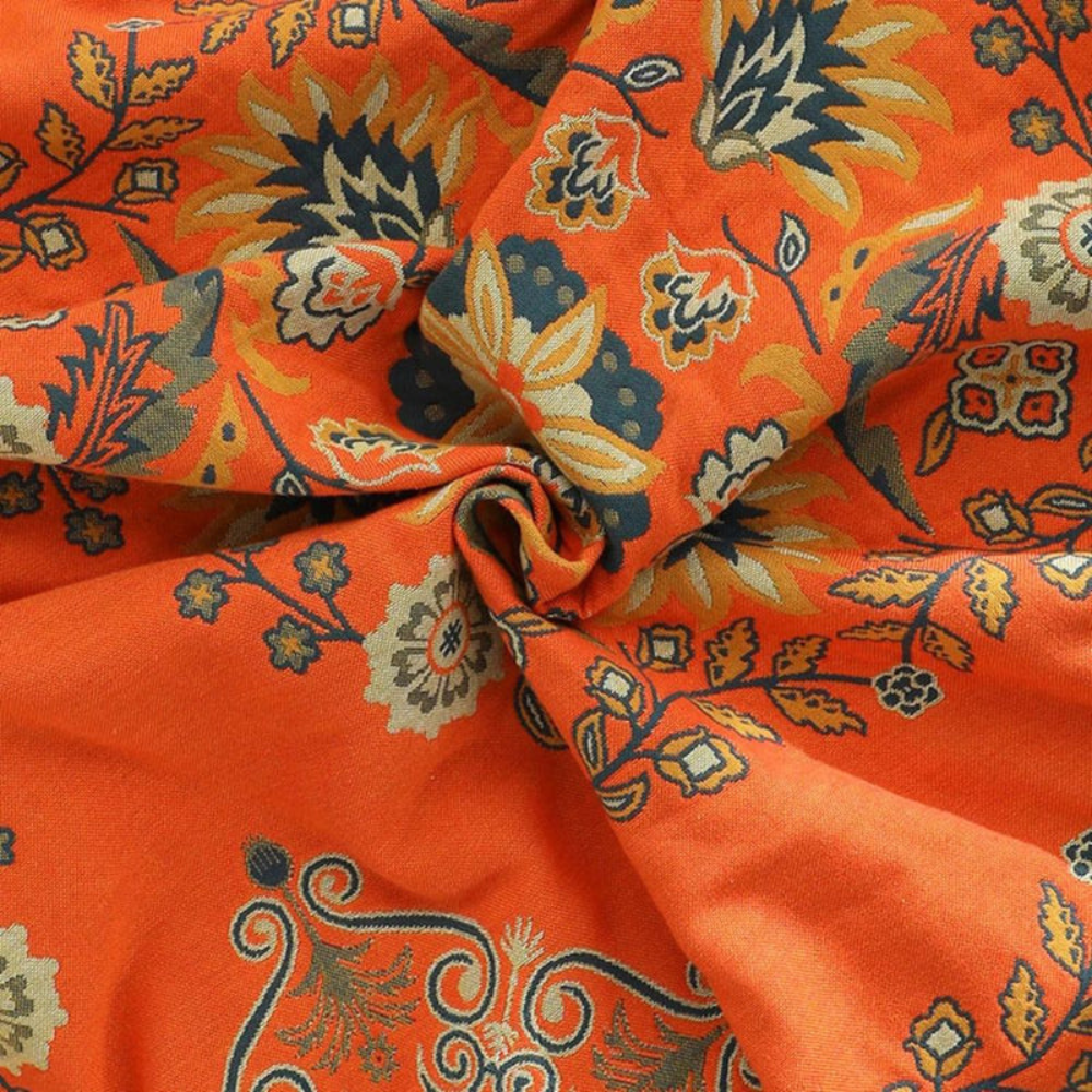 Living Room Vintage Floral Throw Blanket | Reversible Design