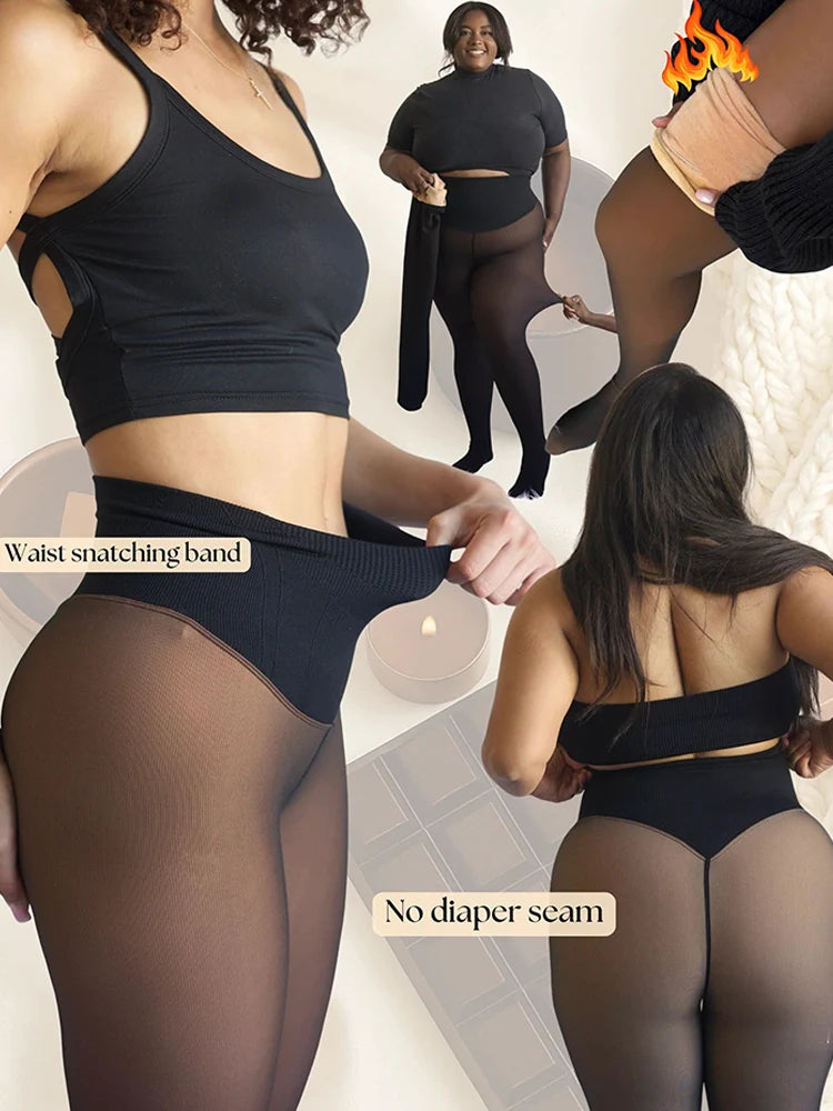 BodyCurve Sheer Fleece Leggings
