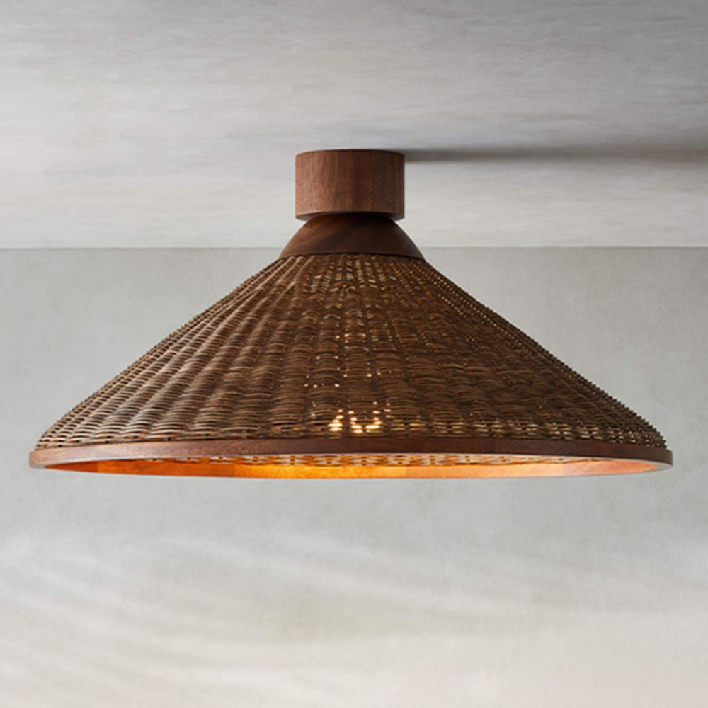 Retro LED Pendant Ceiling Light | Woven Look Fixture
