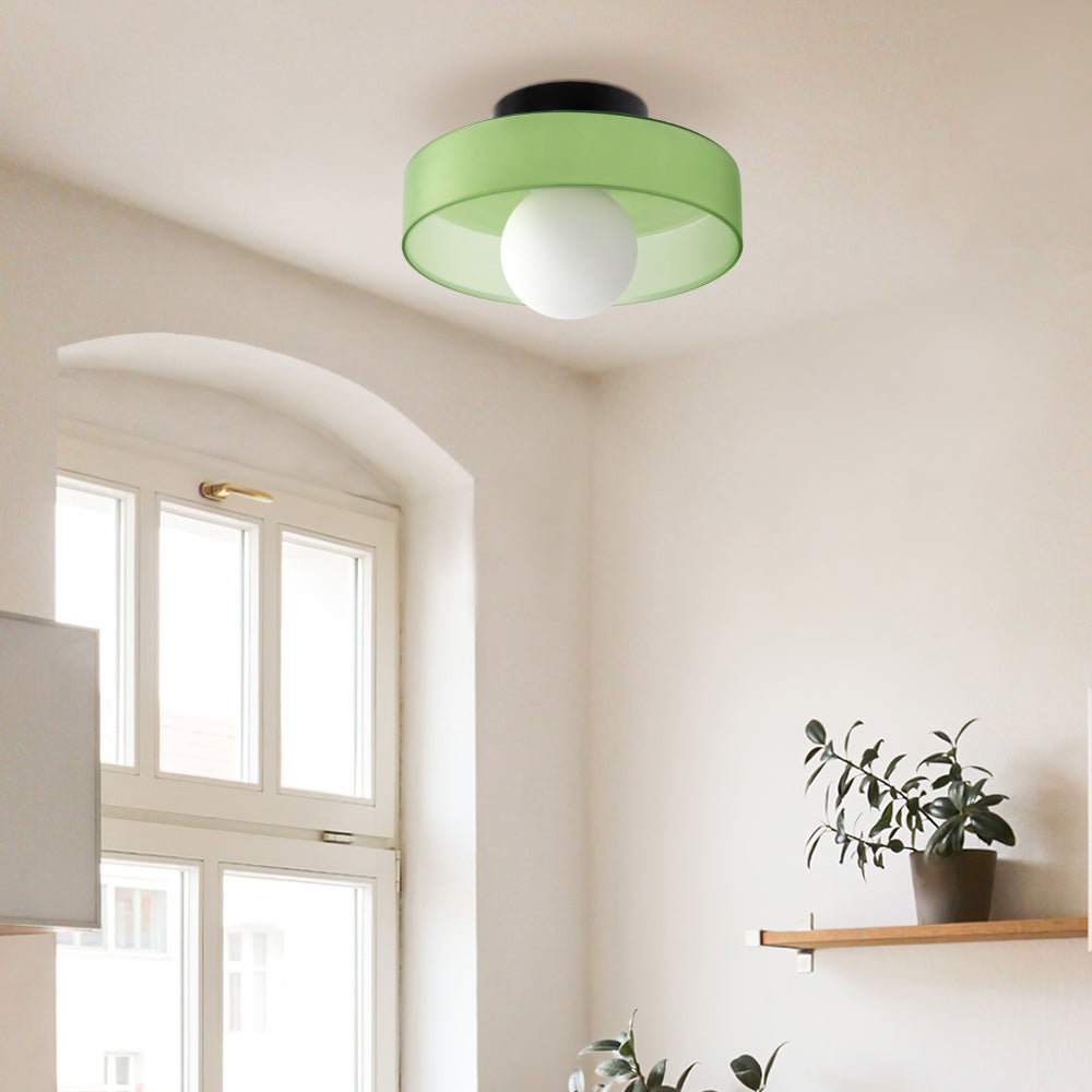 Ceiling Light | Round Glass Flush Ceiling Fixture