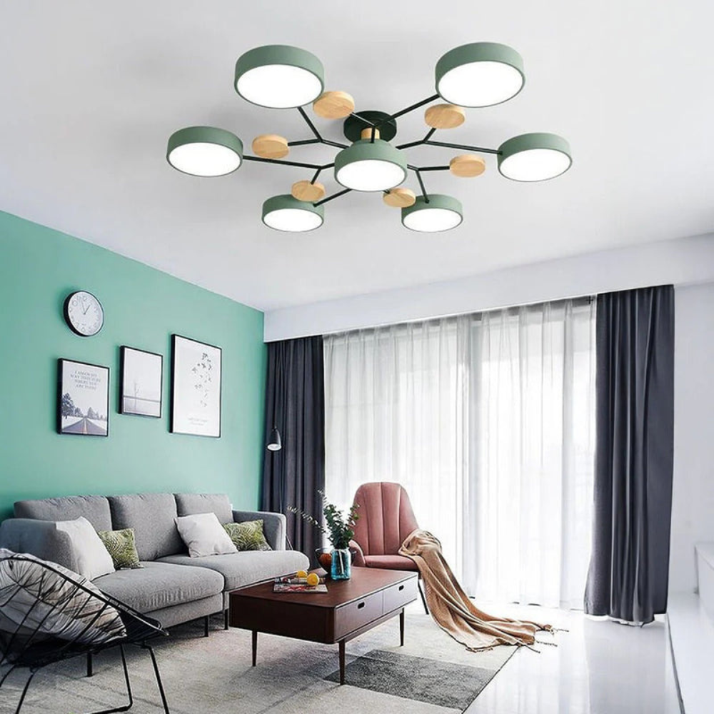 Modern Halo LED Ceiling Light | Semi Flush Mount for Living Room or Bedroom
