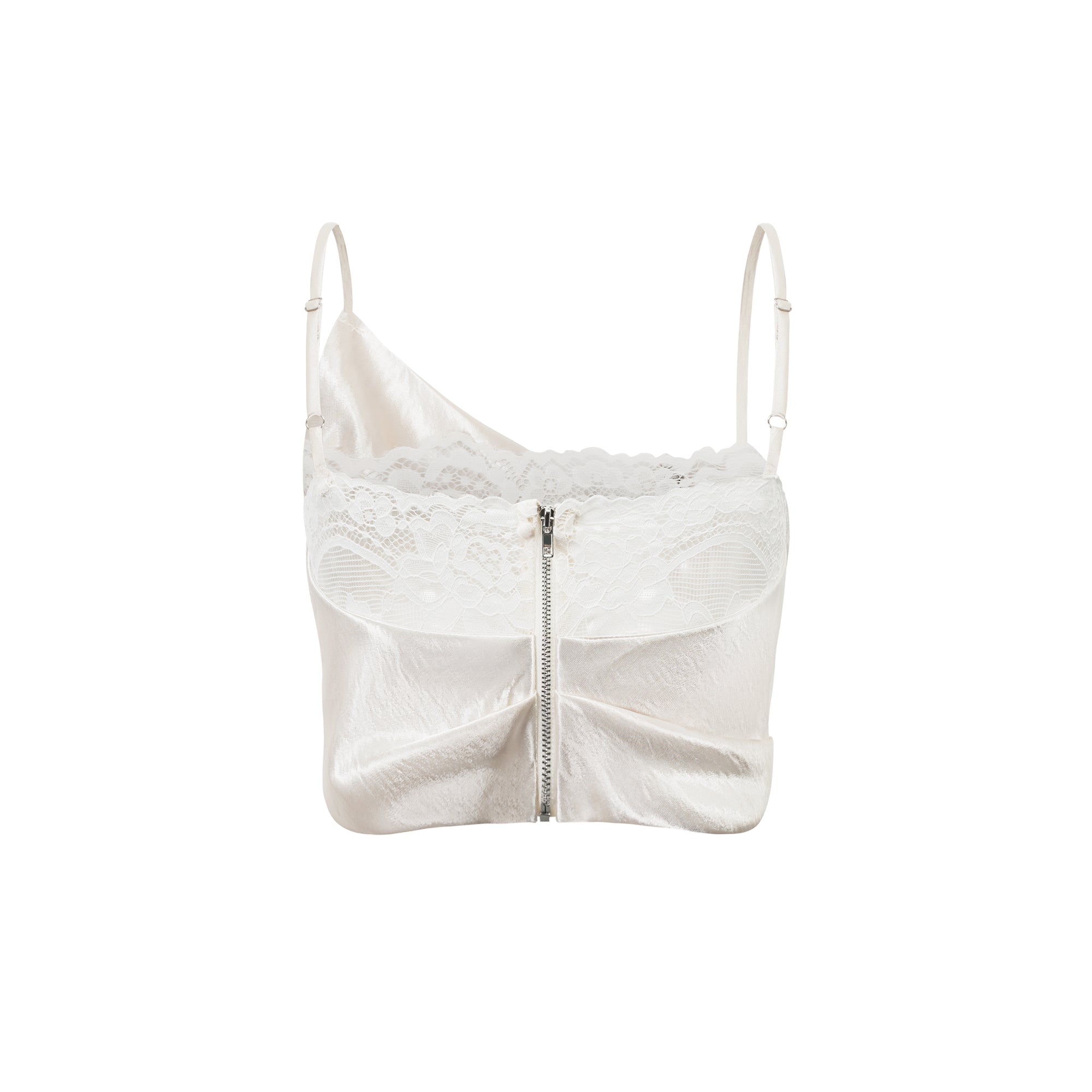 Eeva White Floral Lace Panel Crop Top