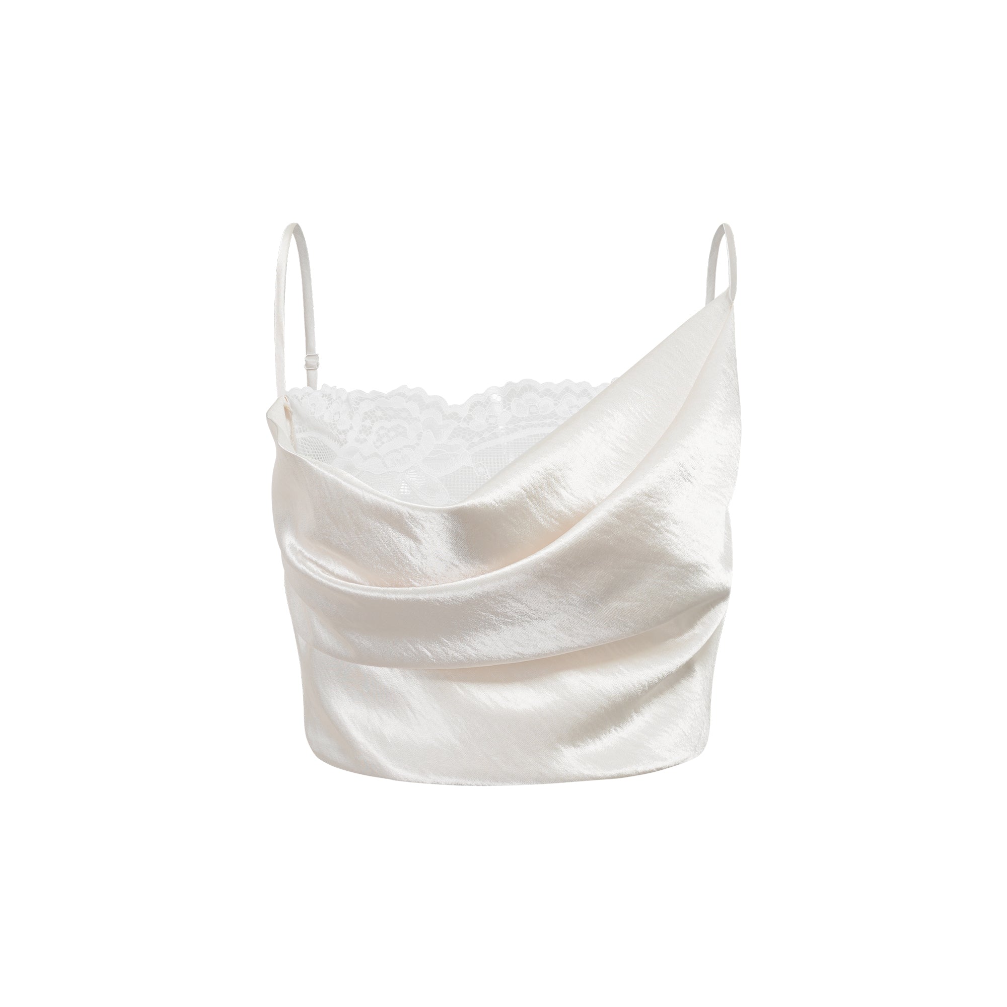 Eeva White Floral Lace Panel Crop Top