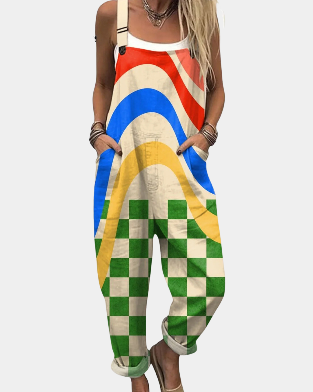 Claudine | Comfortable Printed Dungarees