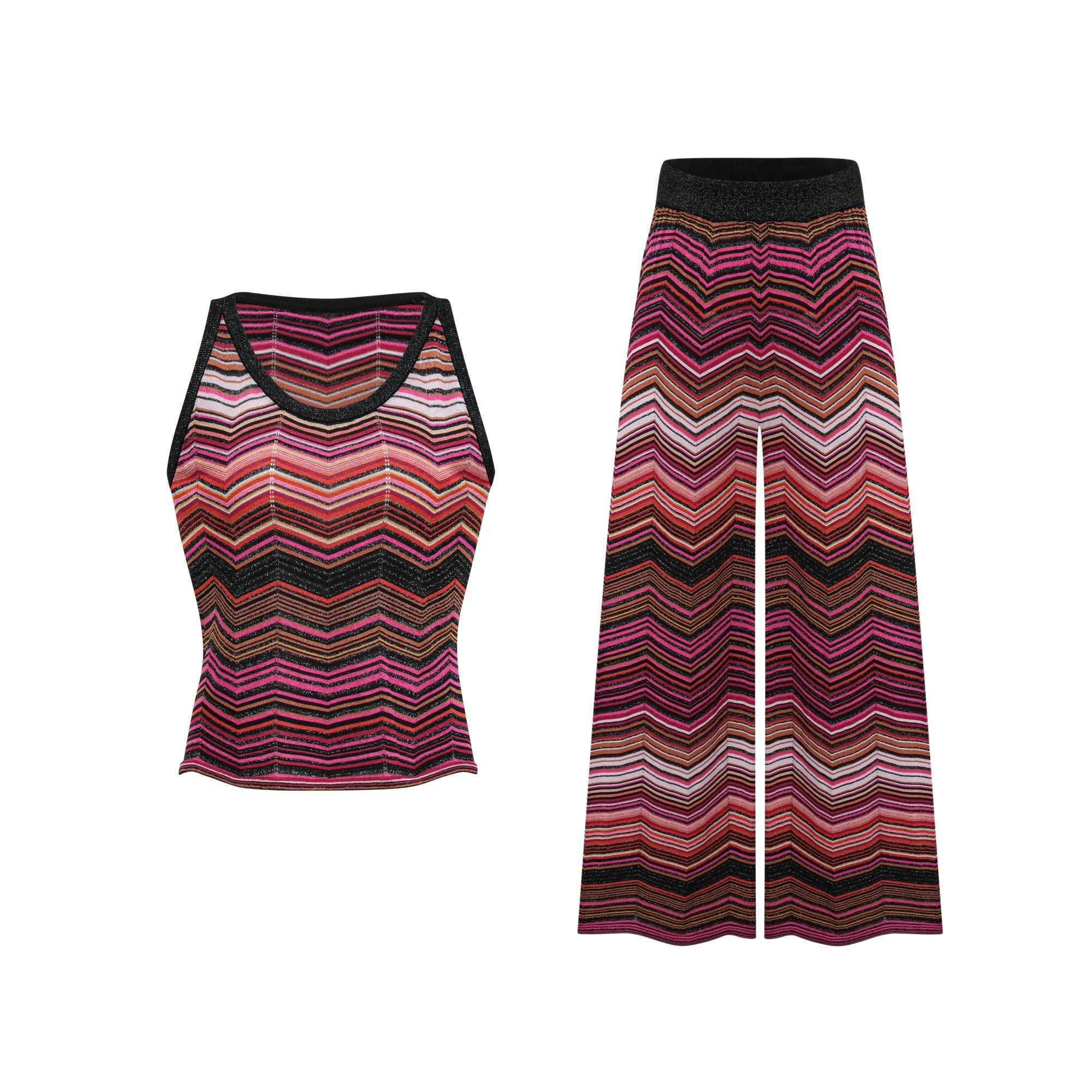 Chloé Red Striped Knit Matching Set