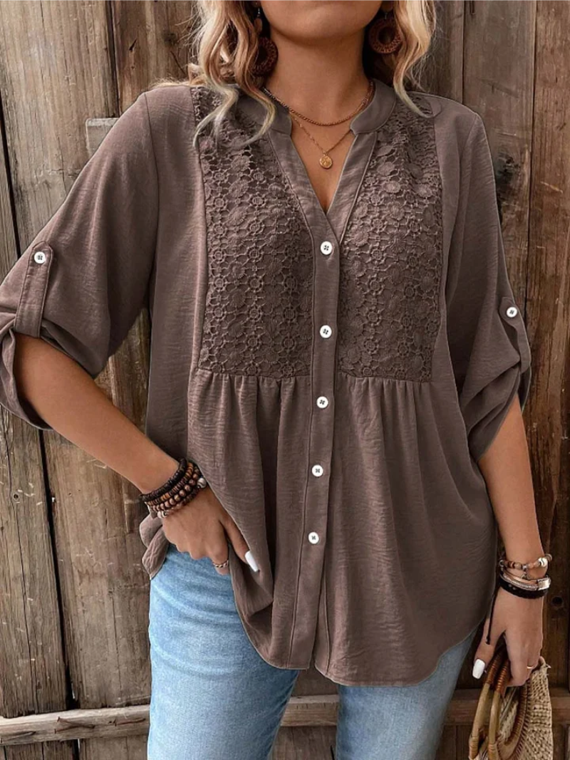 Judy – V-neck Button Blouse
