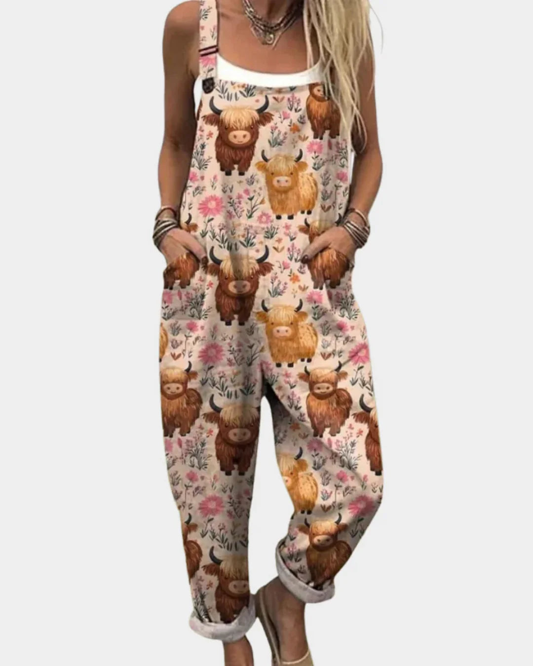 Evelina | Comfortable Printed Dungarees