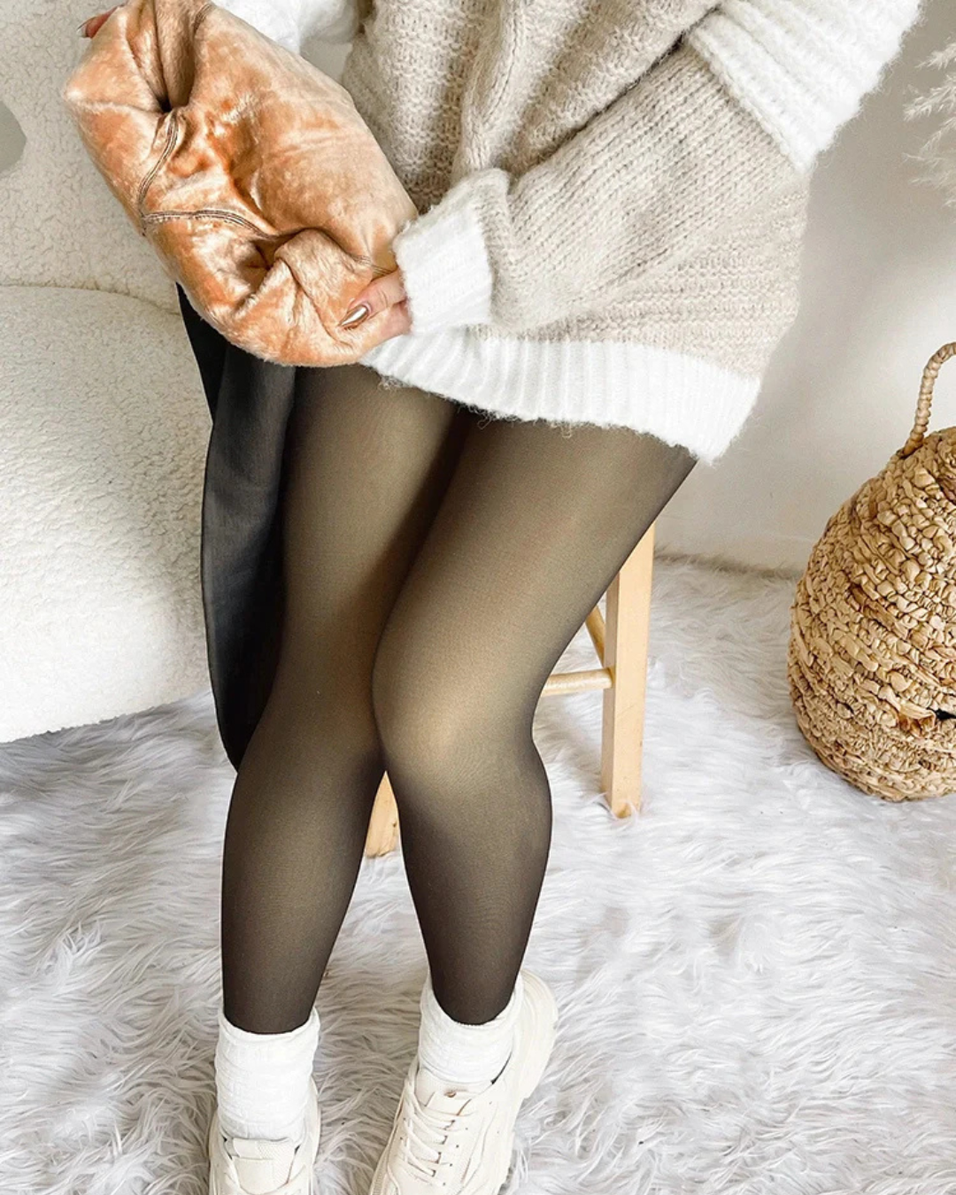 BodyCurve Sheer Fleece Leggings