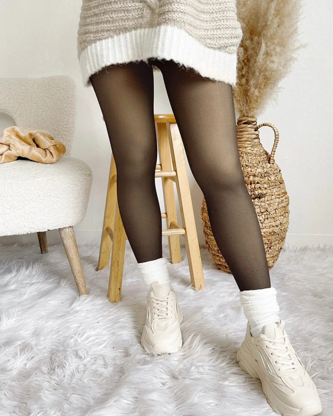 BodyCurve Sheer Fleece Leggings