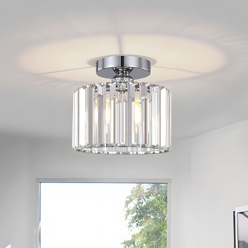 Ceiling Light | Crystal Flush Round Glass Design