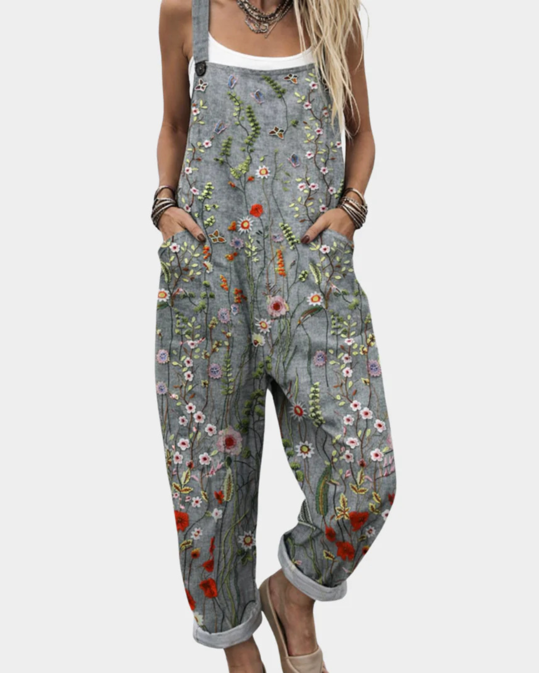 Imogen | Comfortable Printed Dungarees
