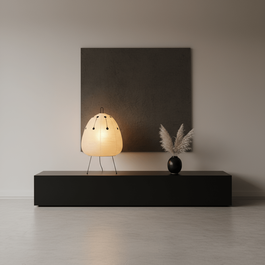 Table Lamp | Paper Shade Sculptural Table Light
