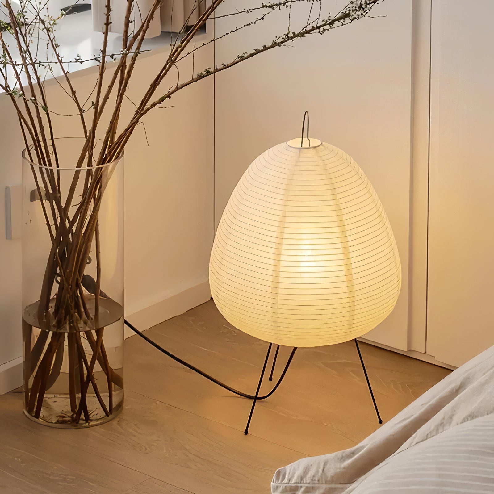 Table Lamp | Paper Shade Sculptural Table Light