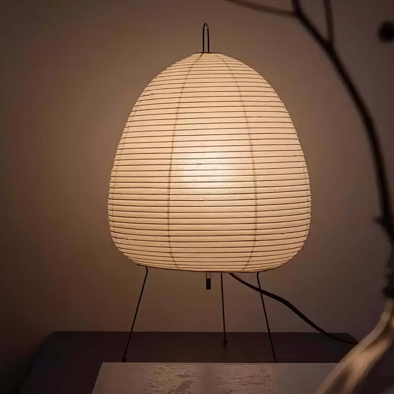 Table Lamp | Paper Shade Sculptural Table Light