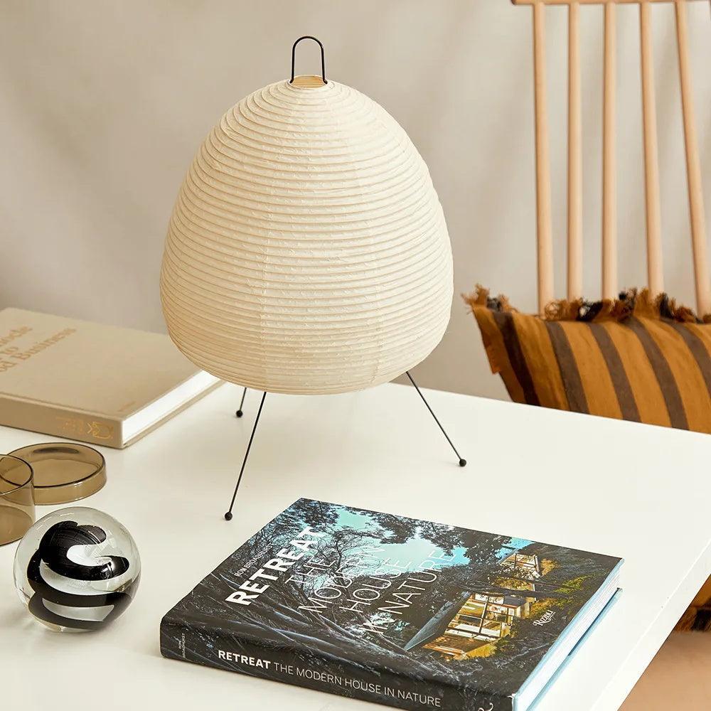 Table Lamp | Paper Shade Sculptural Table Light