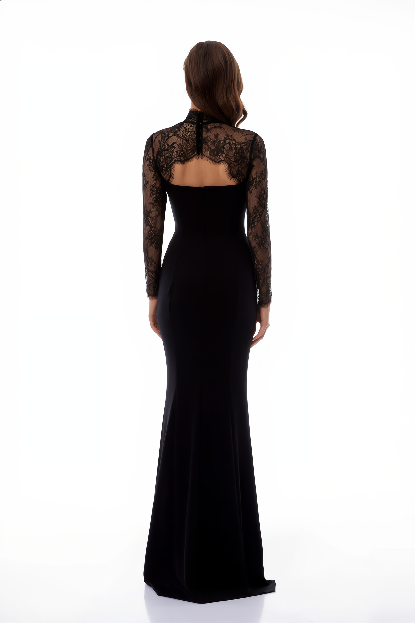 Bokamoso Black Lace Panel Maxi Gown