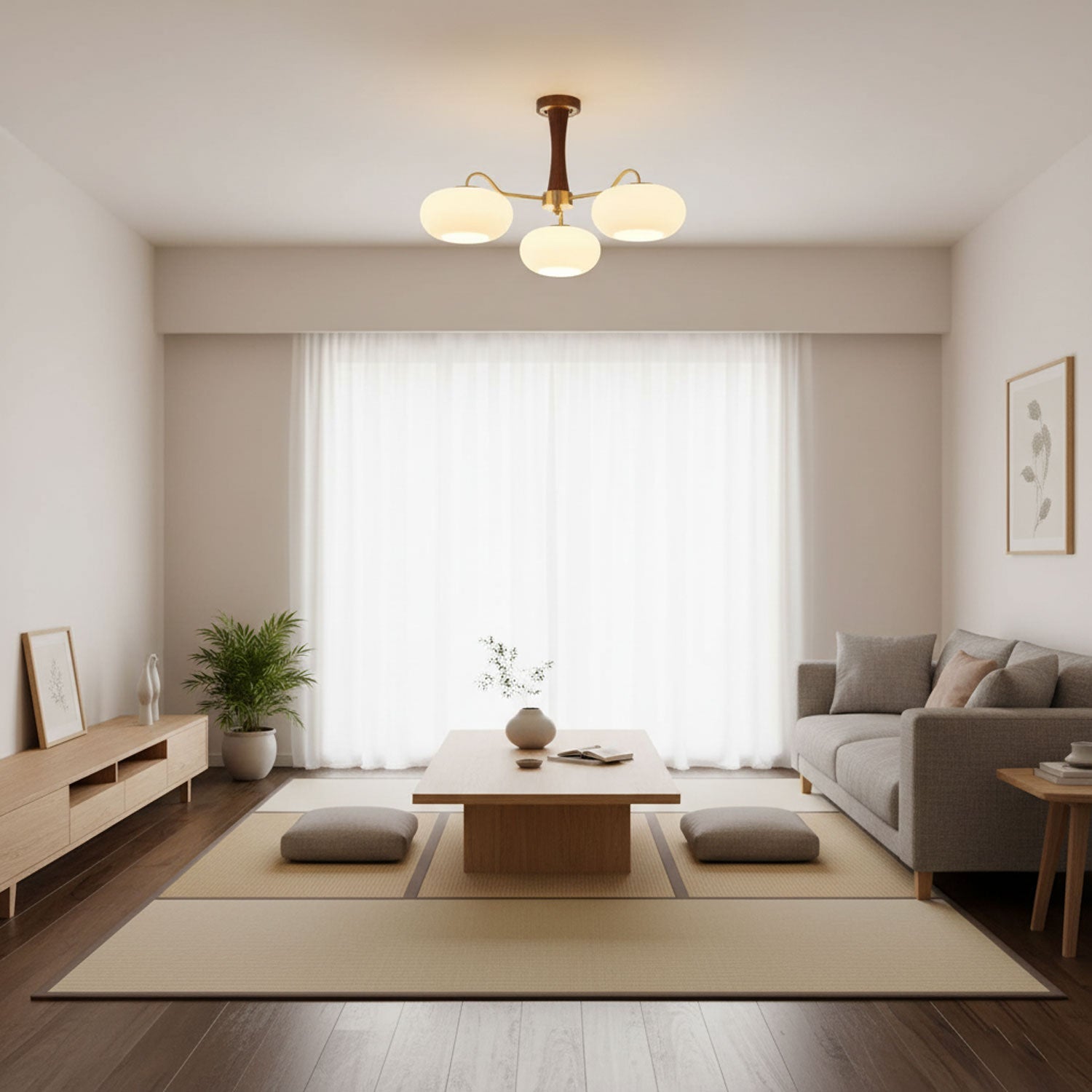 Ceiling Light  | Multi-Arm Glass Shade