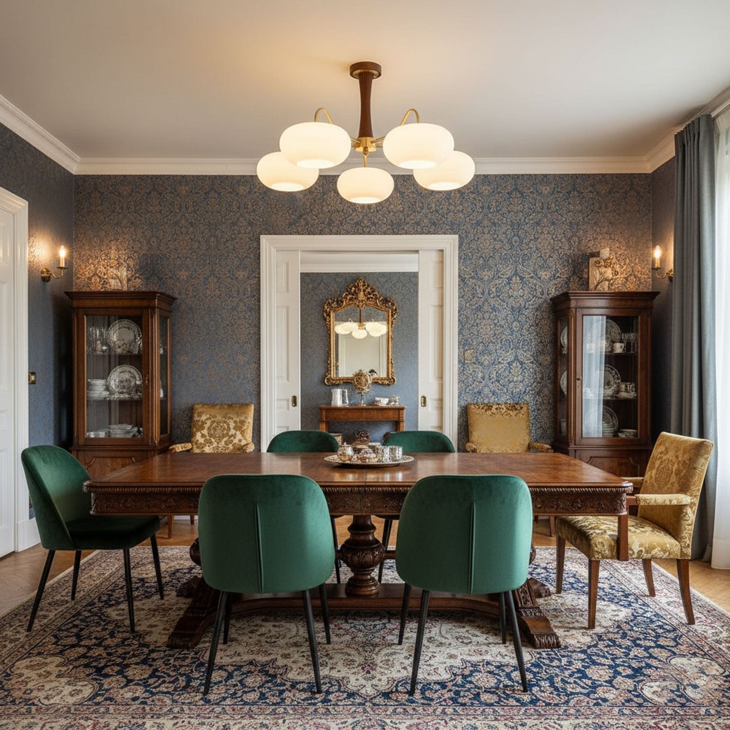 Ceiling Light  | Multi-Arm Glass Shade