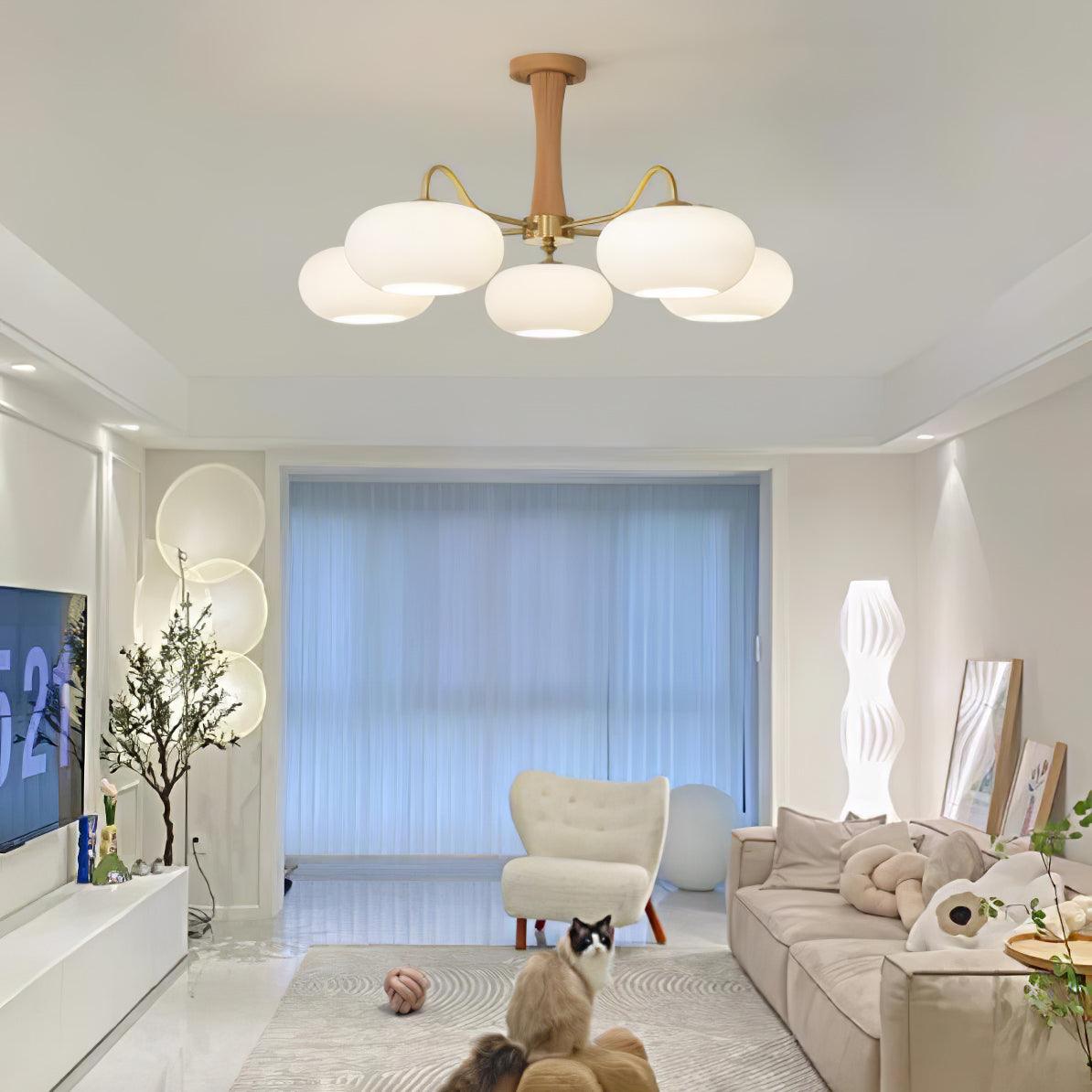 Ceiling Light  | Multi-Arm Glass Shade