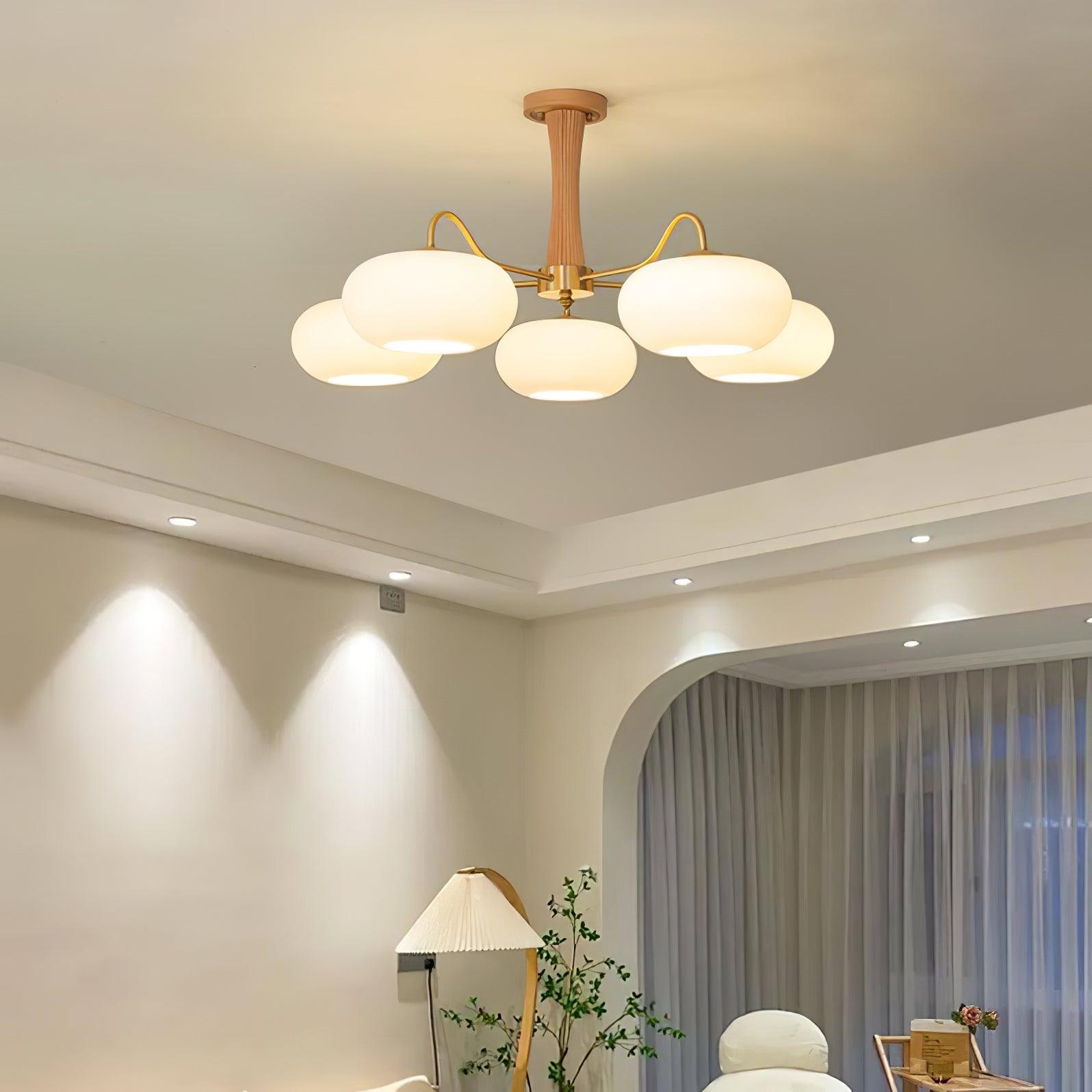 Ceiling Light  | Multi-Arm Glass Shade