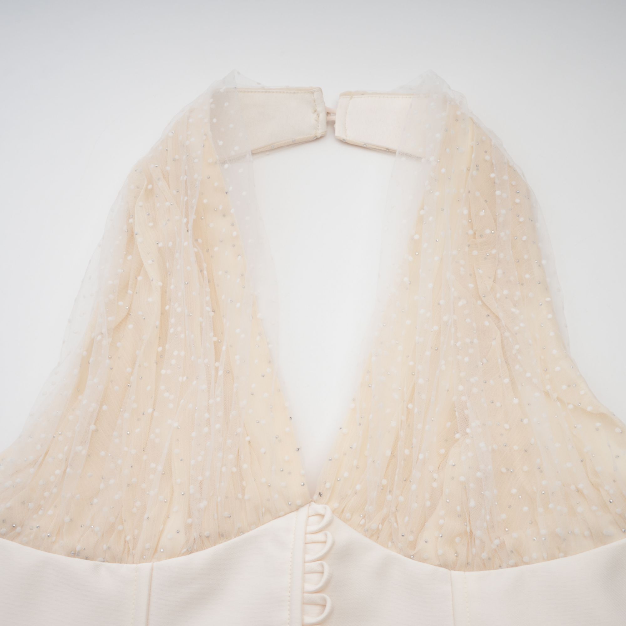 Charlotte halterneck tulle midi dress