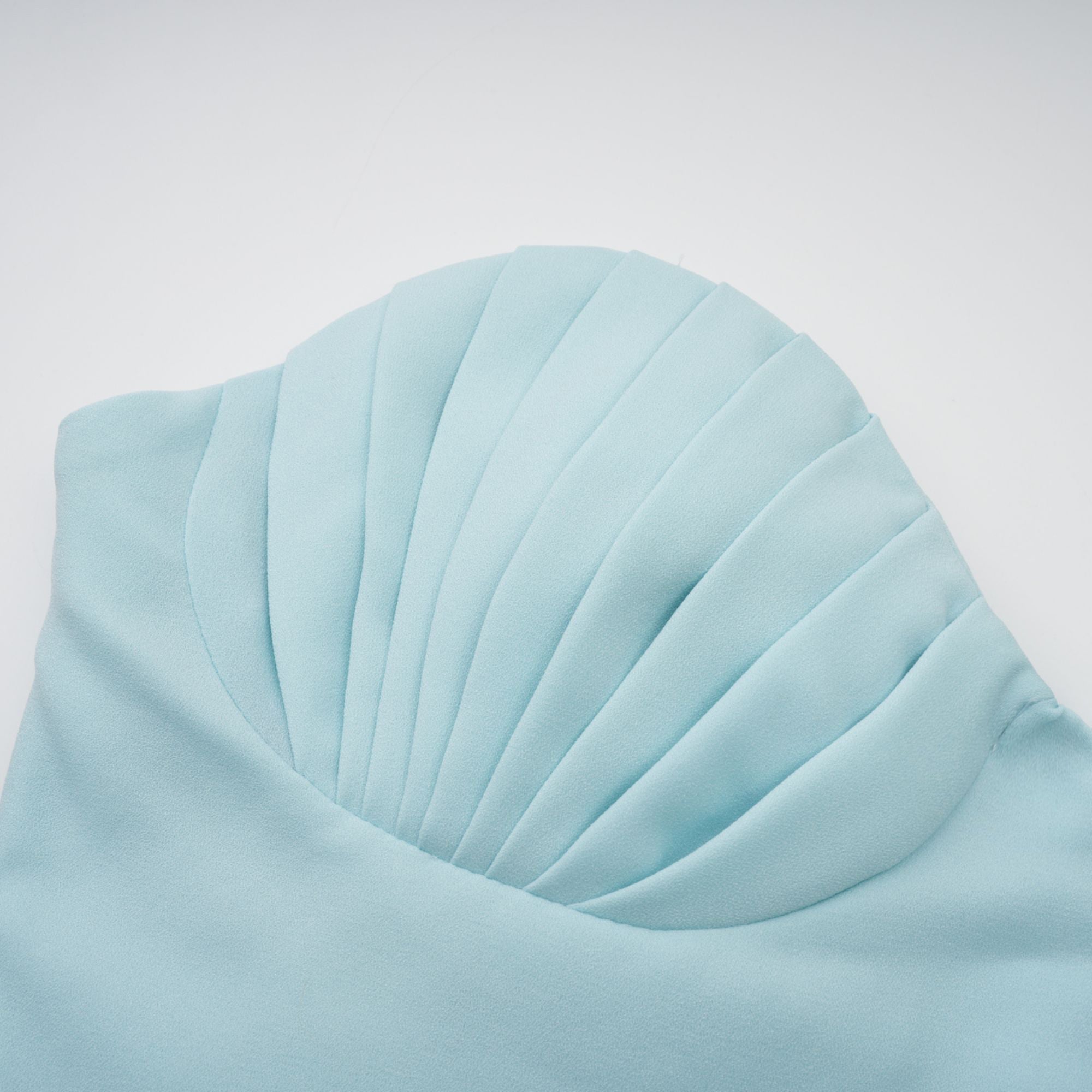 Carlotta blue pleated corset maxi dress