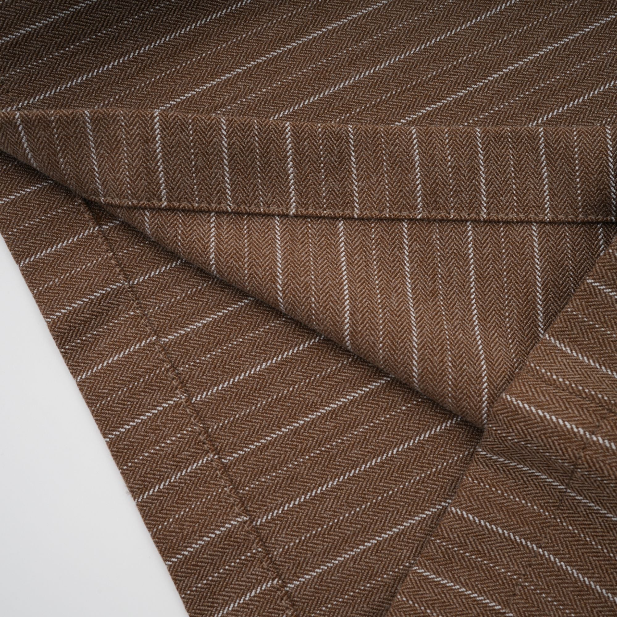 Clémence Brown Striped Trench Coat & Trousers Set