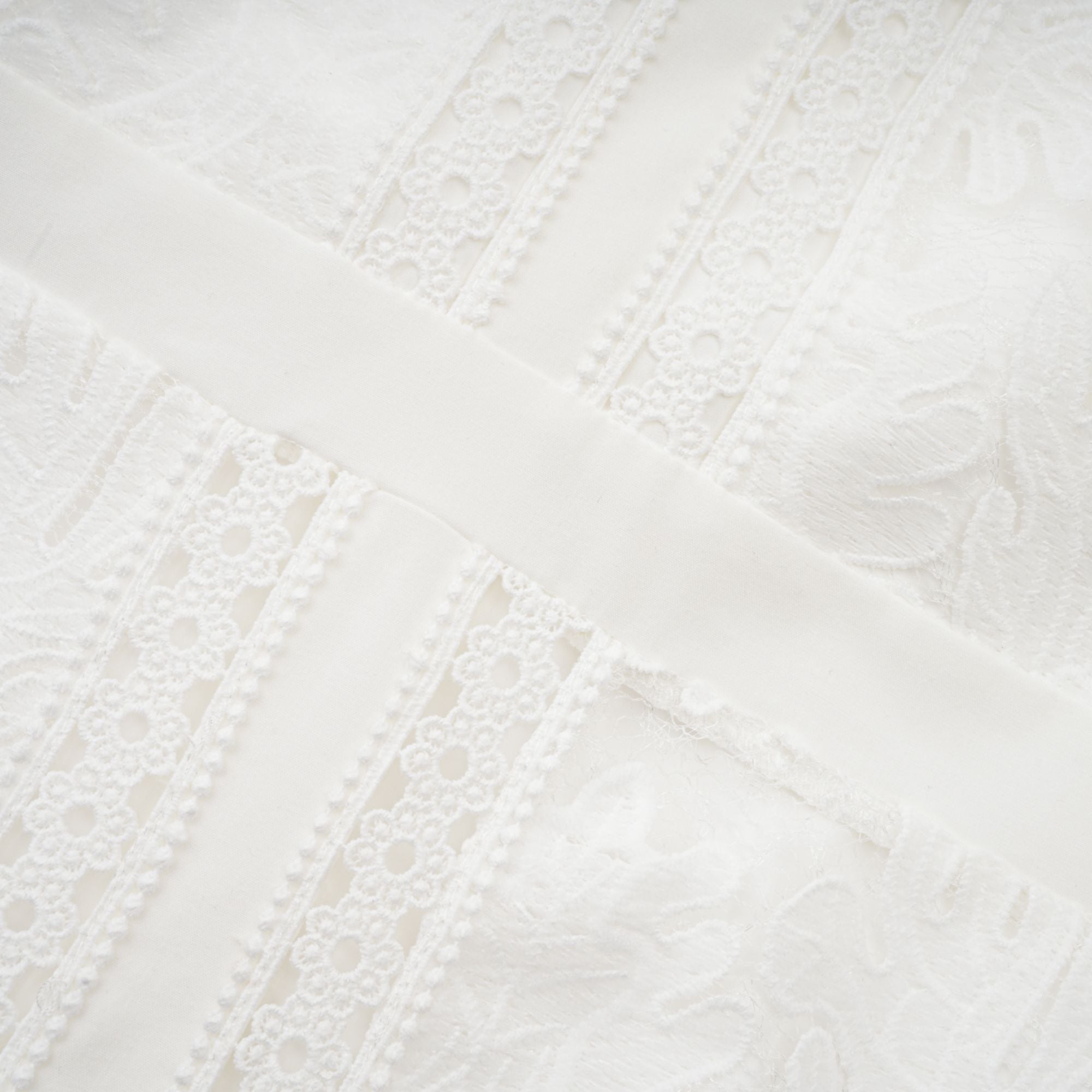 Madeleine white panelled embroidered midi dress