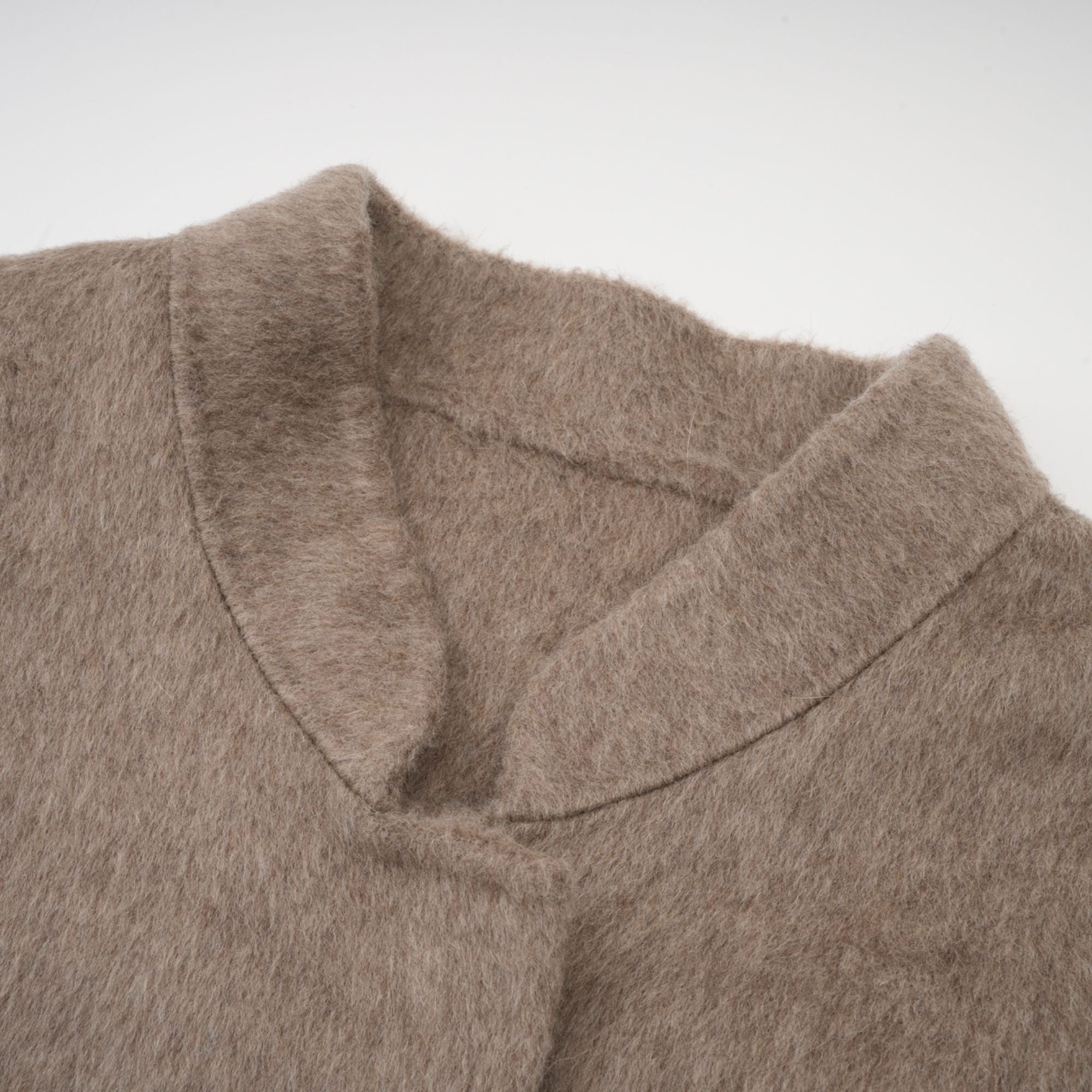 Chloris wool fur belted cape coat in Brown