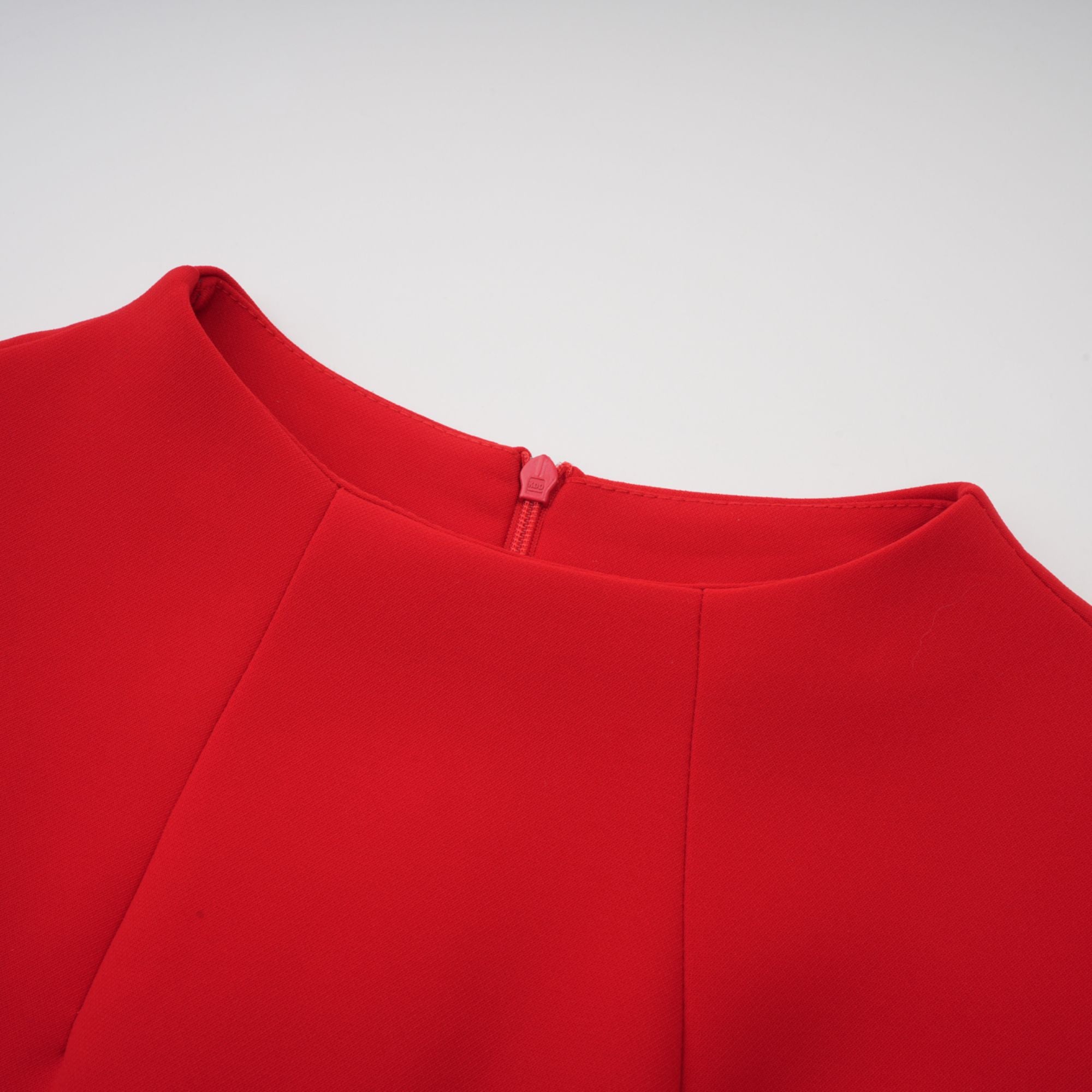 Esther red cap-sleeve mini dress