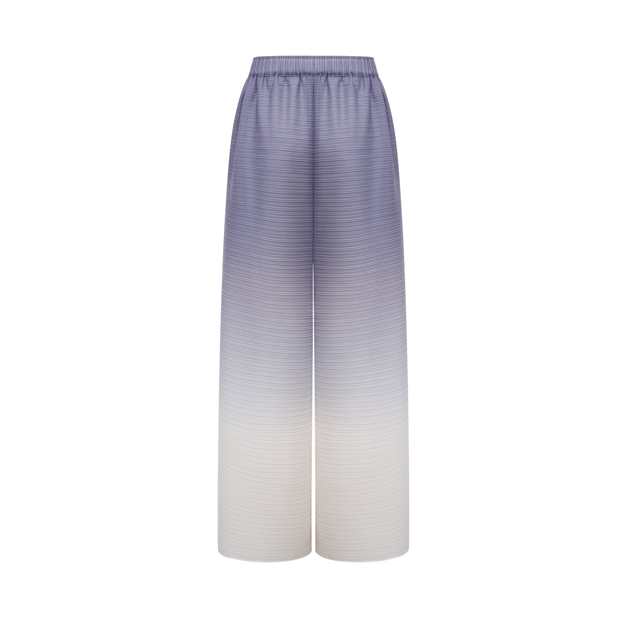 Agathe purple gradient wrinkled blouse & trousers matching set