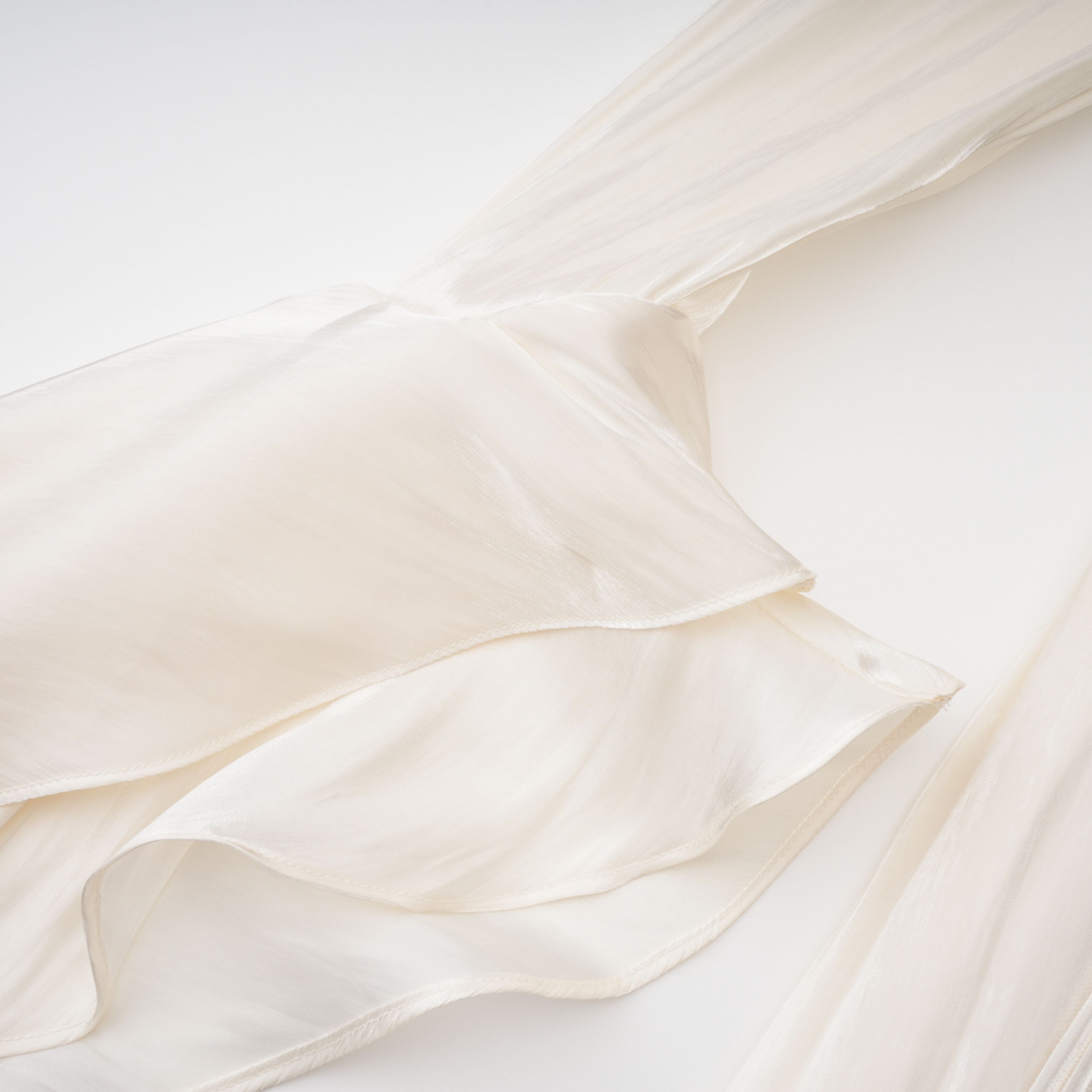 Gustave Neutral Ruched Cape Ruffled Maxi Dress
